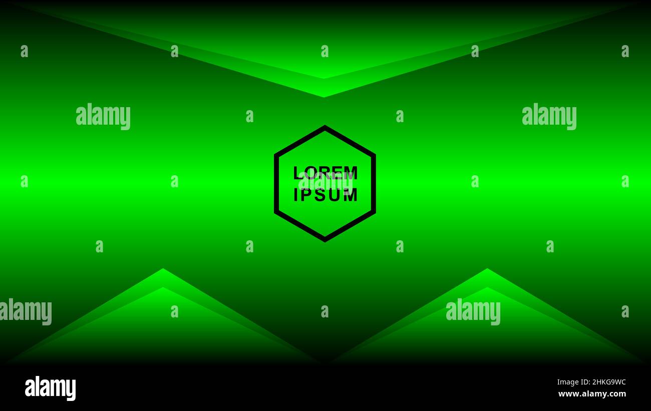 Bright green hexagon technology abstract background Stock Vector