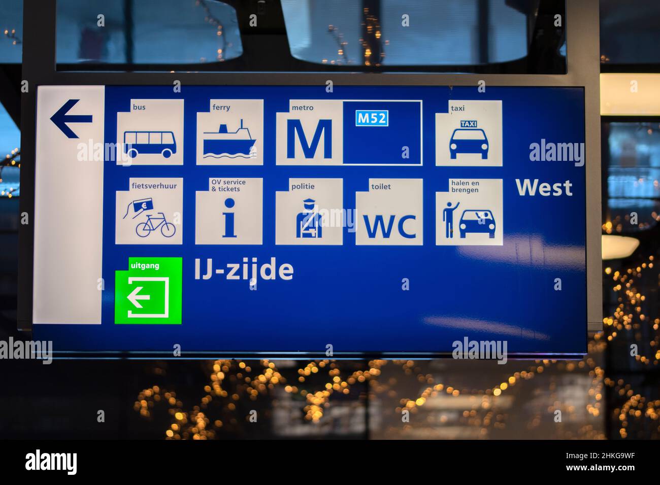 Direction Sign Inside The Central Train Station At Amsterdam The ...