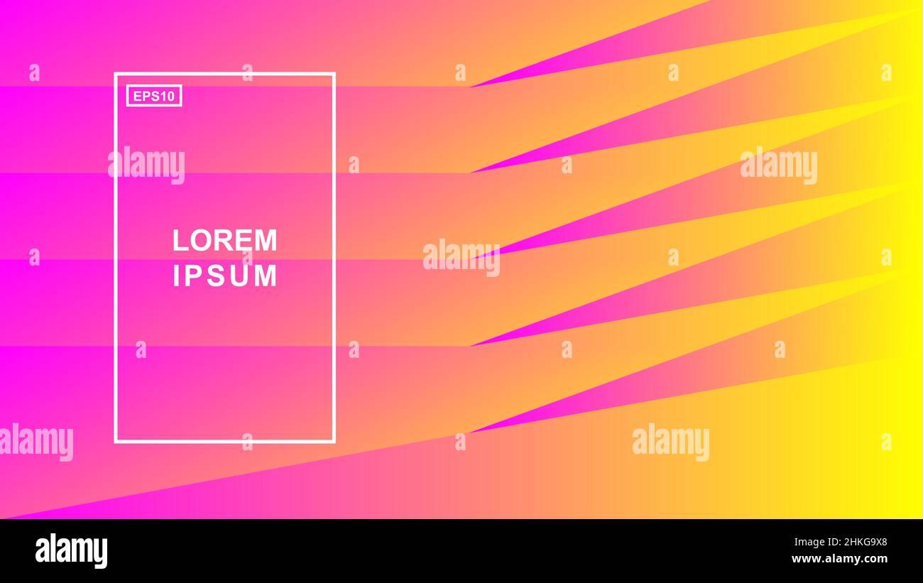 Diagonal triangle abstract background wrapped in yellow pink Stock Vector