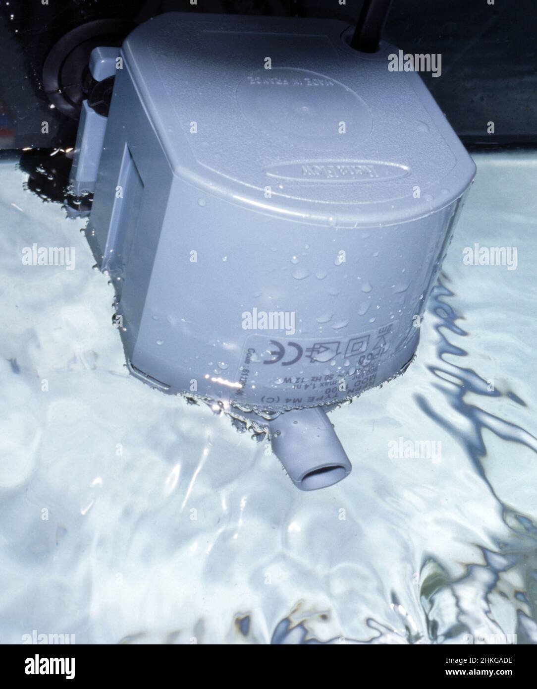 The circulation pump provides a continuous flow of aquarium water Stock