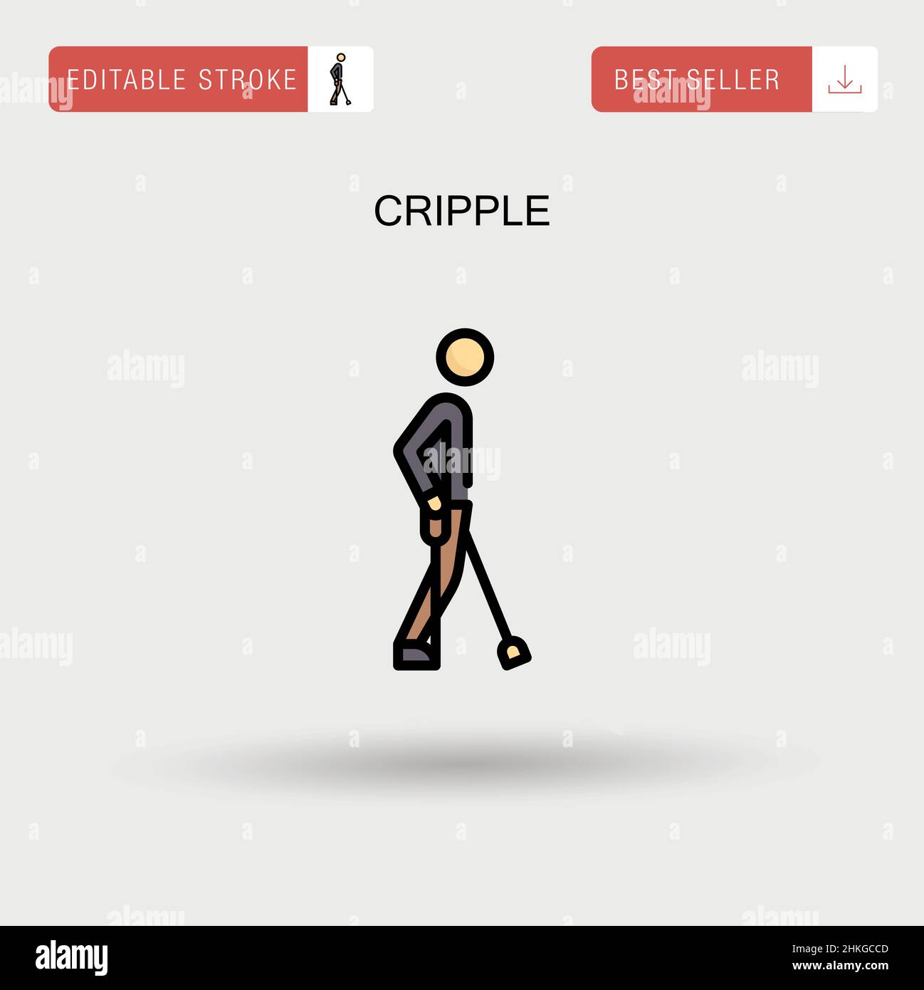 Cripple Simple vector icon. Stock Vector