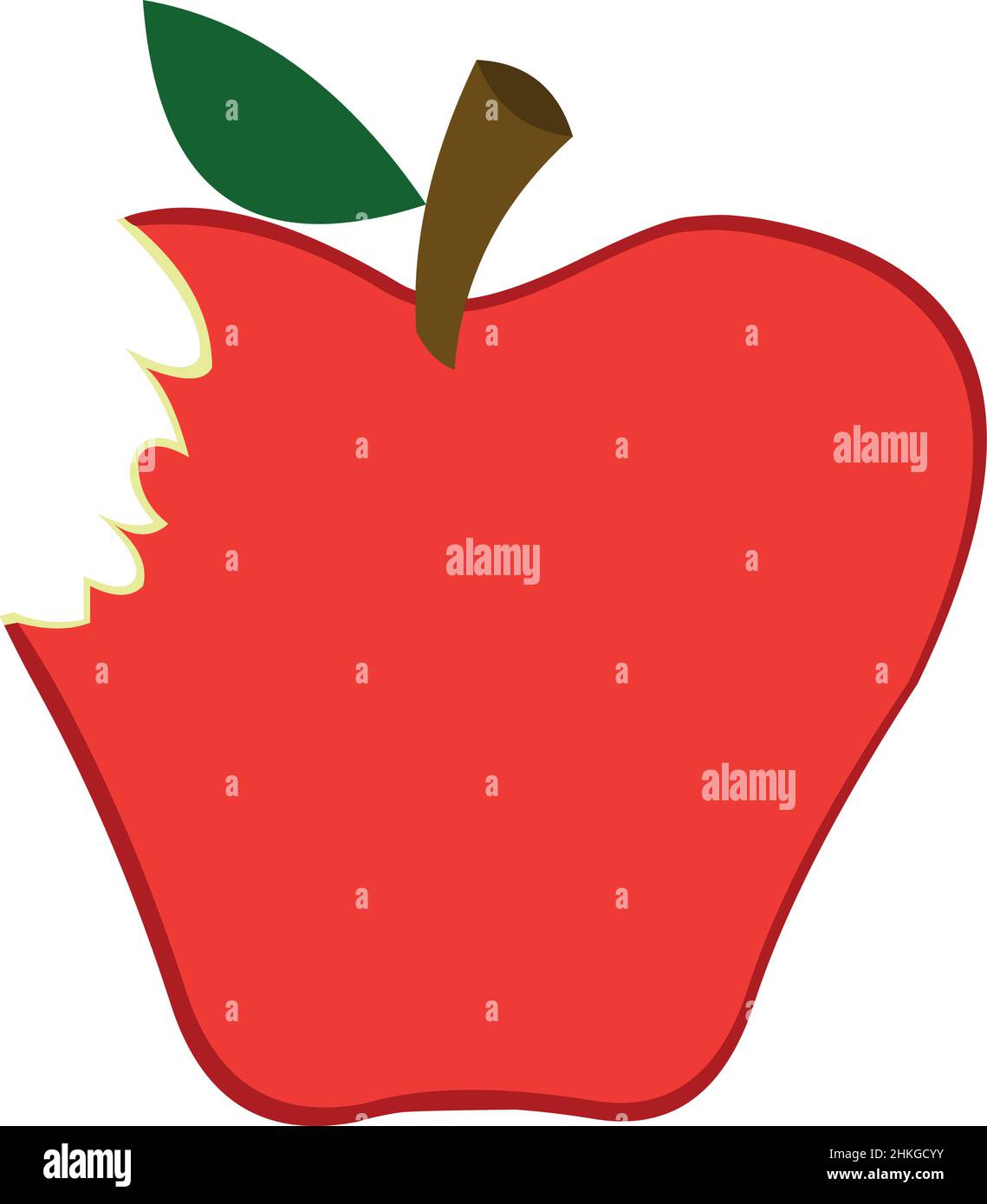 Vector illustration of a bitten red apple Stock Vector