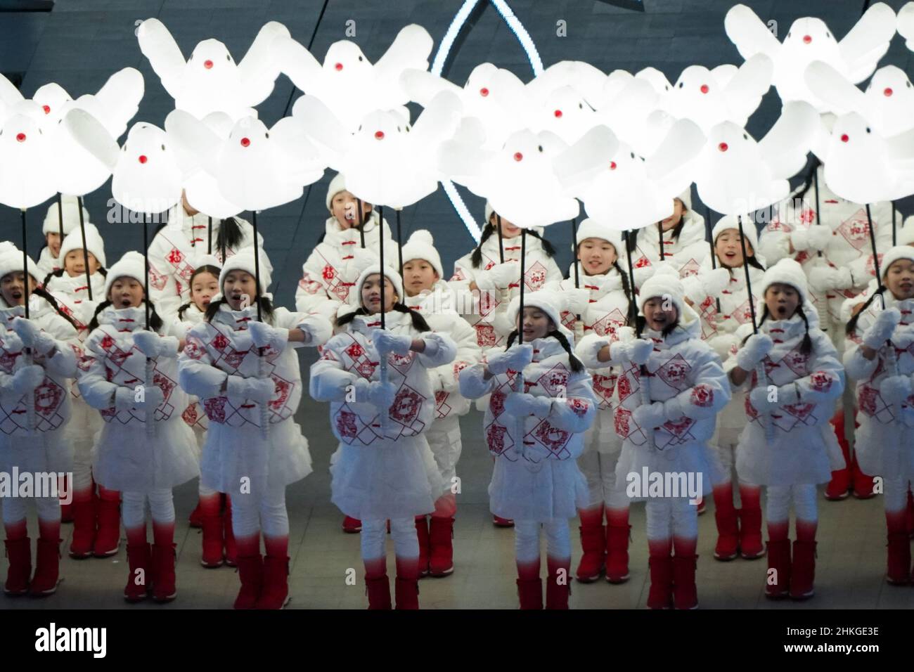 beijing-china-04th-feb-2022-dancers-carry-lighted-doves-while