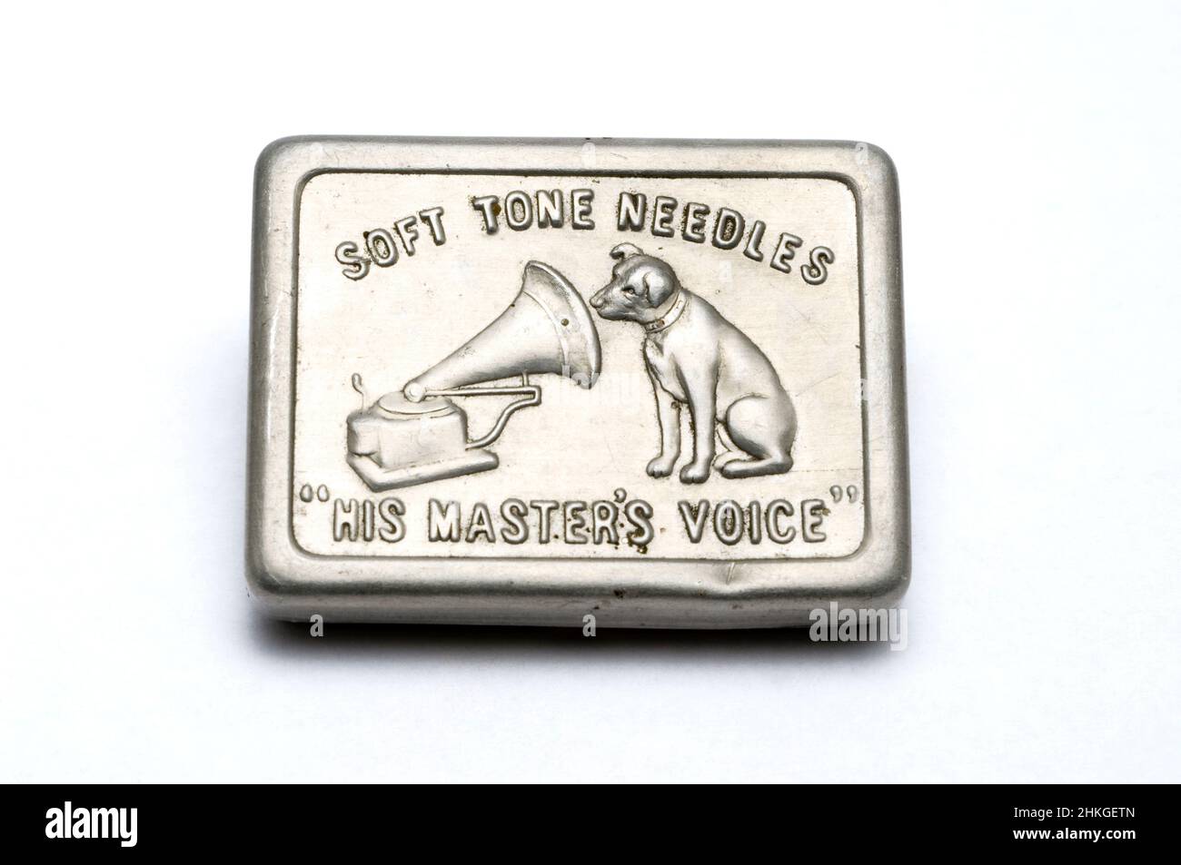 His Masters Voice Needle Box Stock Photo