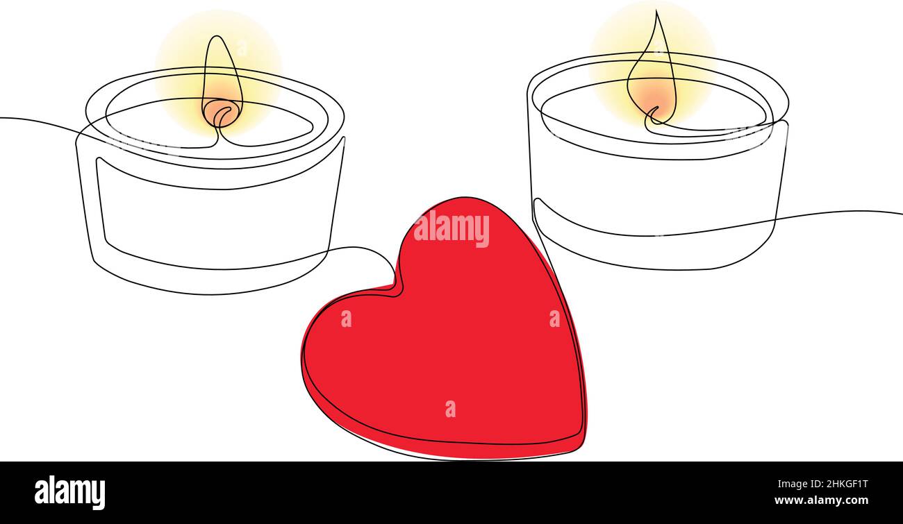 Romantic atmosphere candles with a flowers Stock Vector