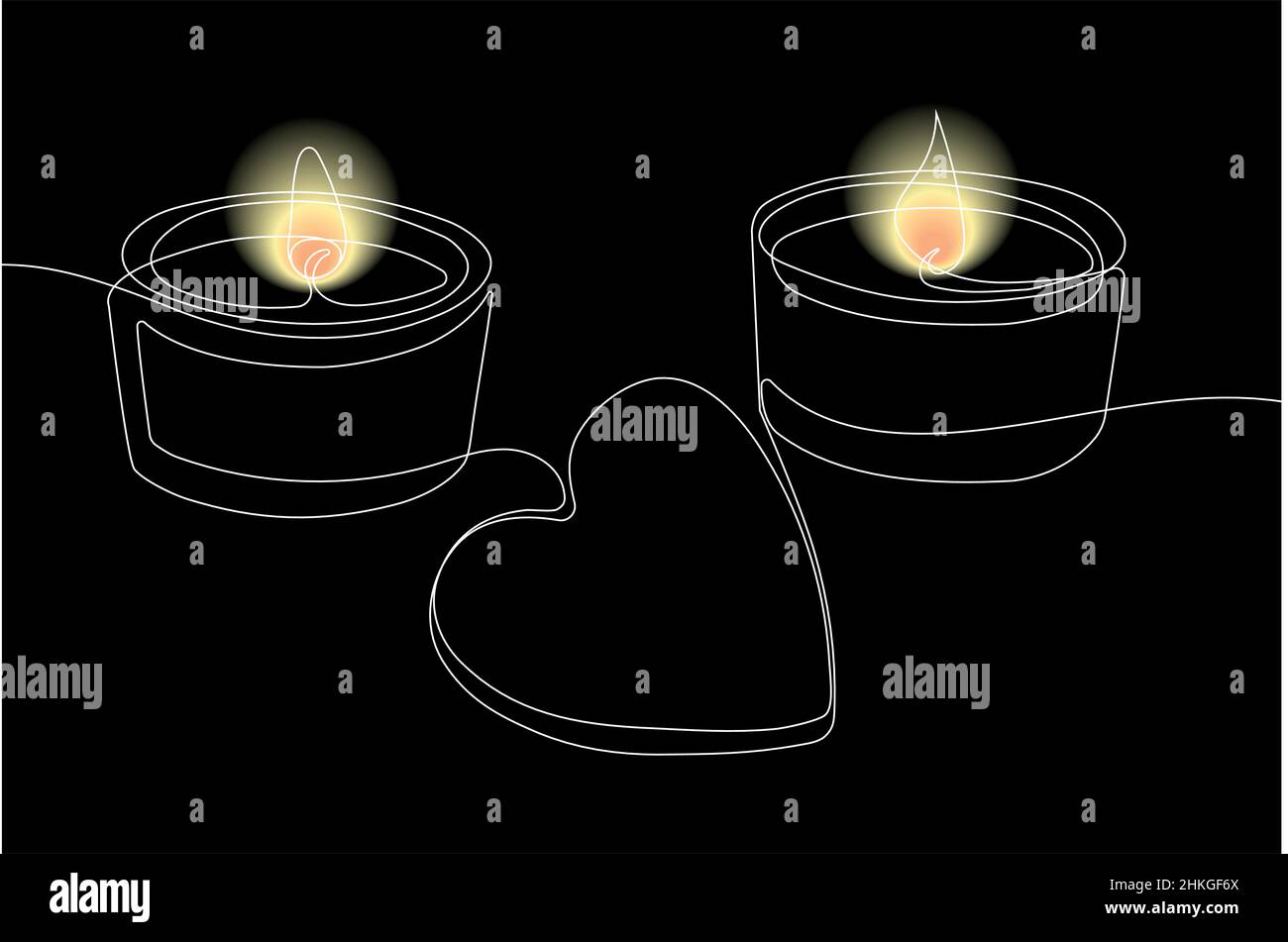 Romantic atmosphere candles with a flowers Stock Vector