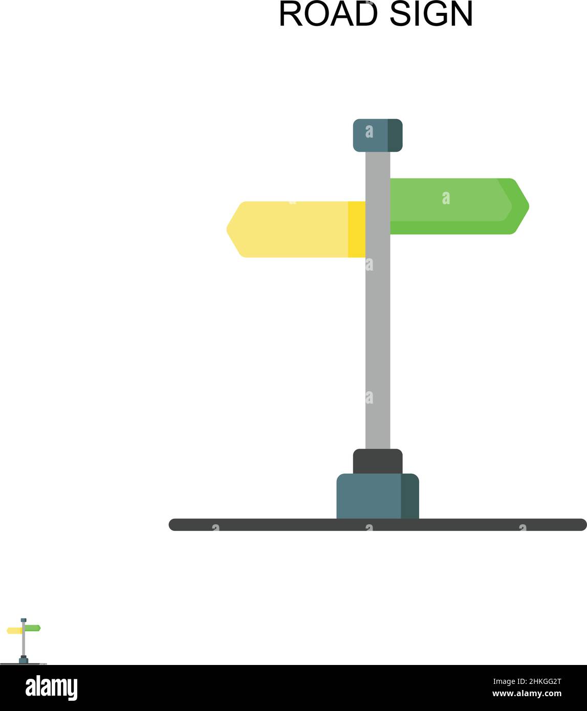 Road sign Simple vector icon. Illustration symbol design template for ...