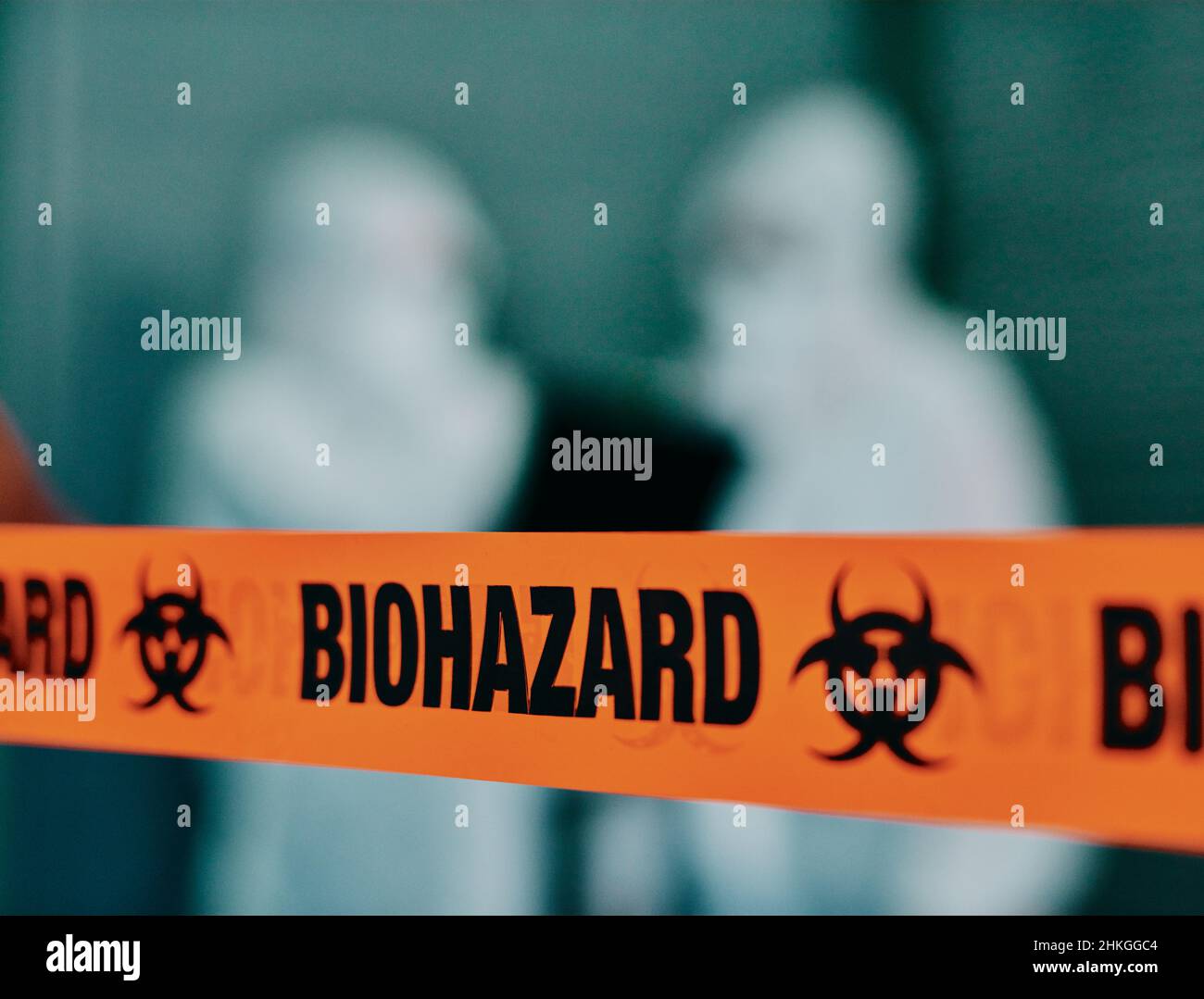 Let the disinfecting begin. Shot of barrier tape surrounding a