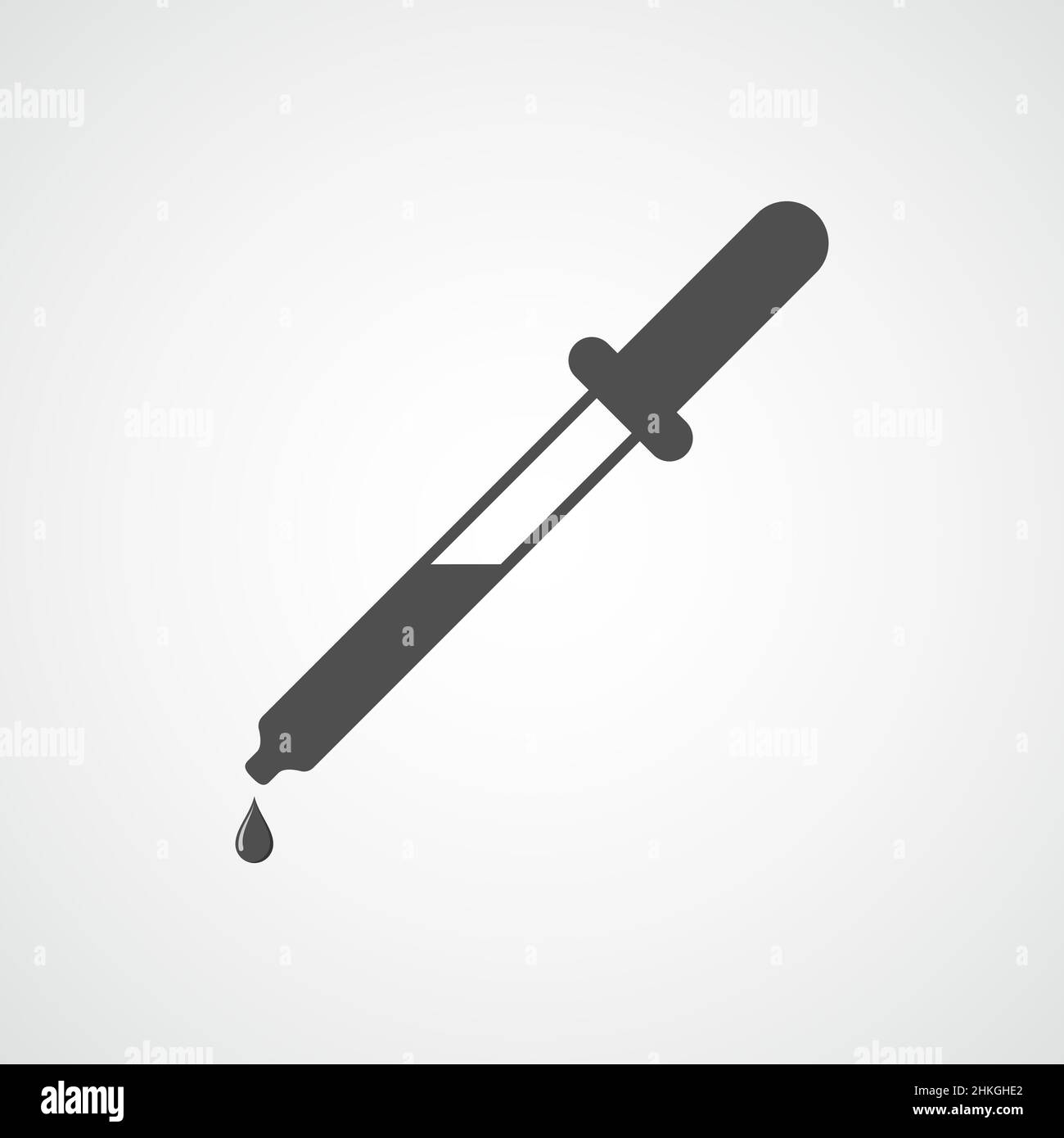 Pipette icon in flat style. Vector illustration. Pipette icon and drop of liquid isolated. Stock Vector