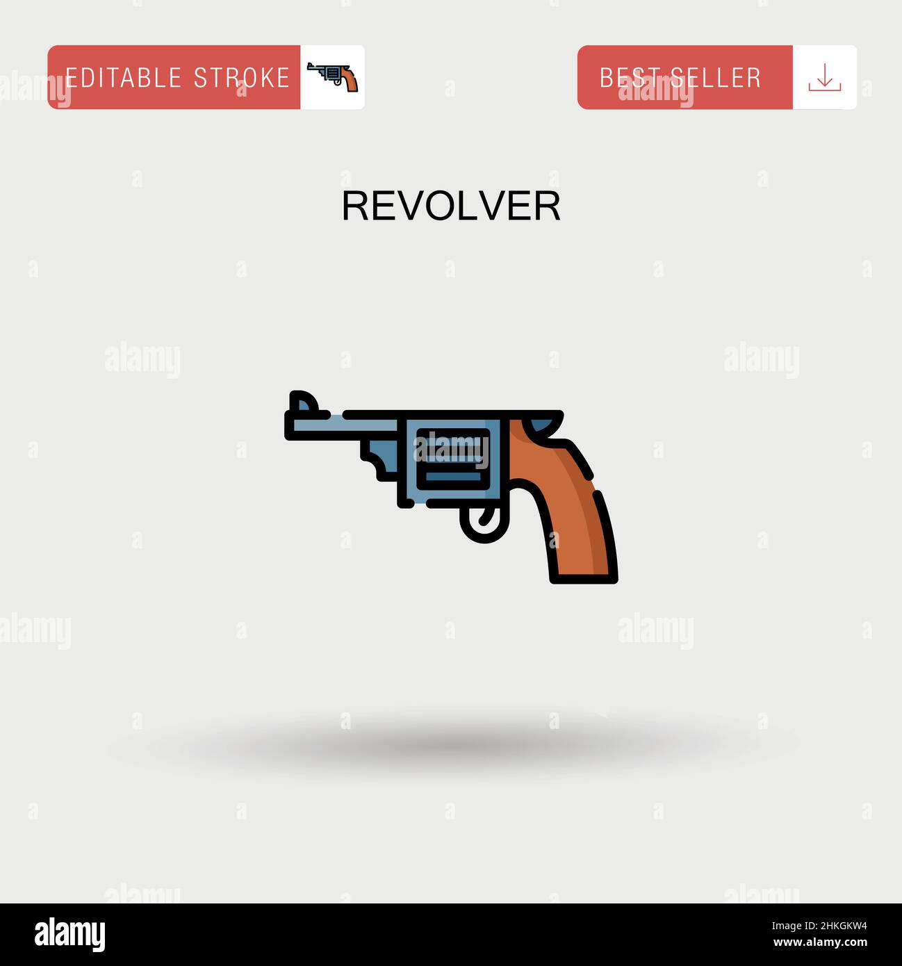 Revolver Simple vector icon. Stock Vector