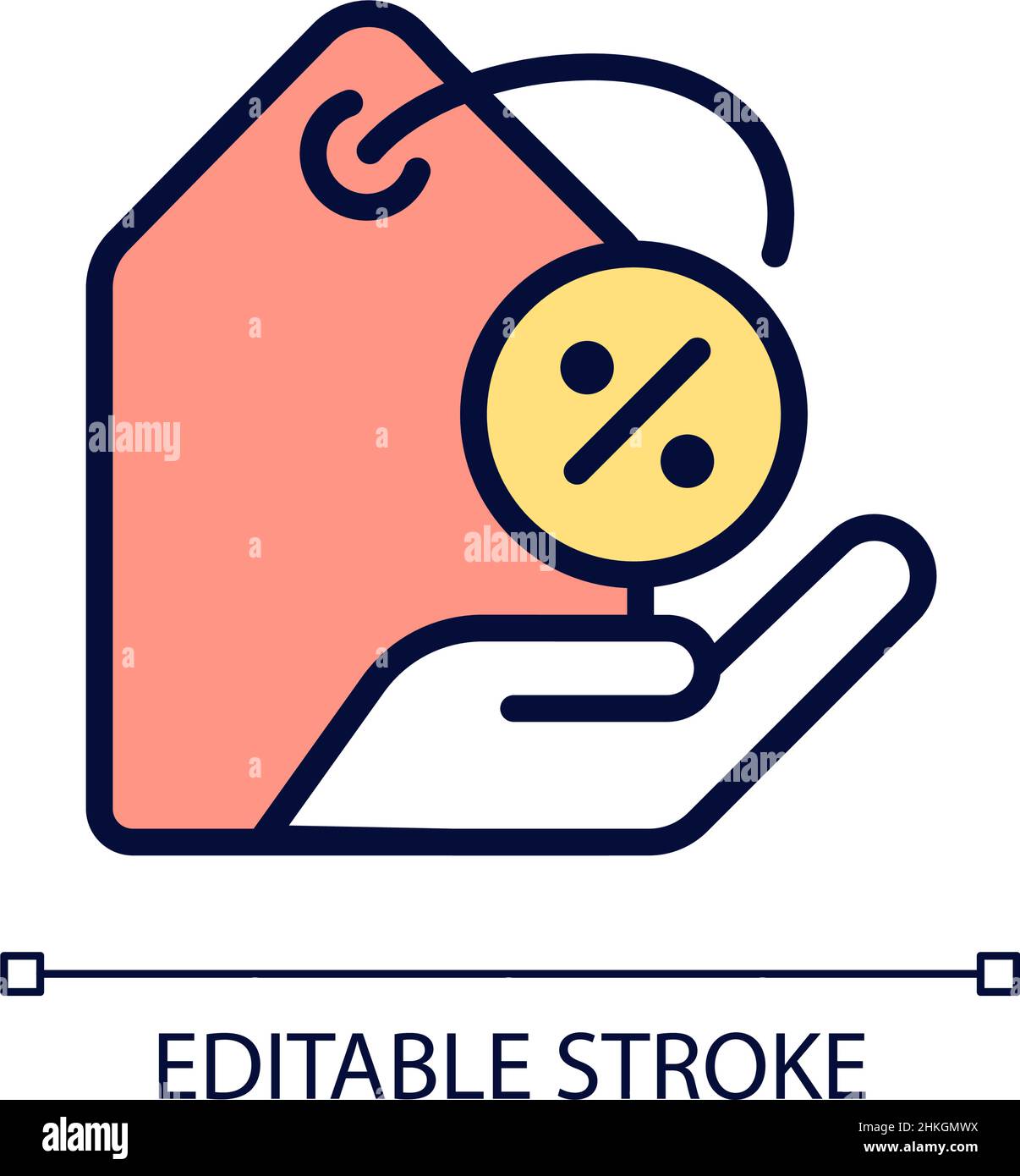 Discounts pixel perfect RGB color icon Stock Vector