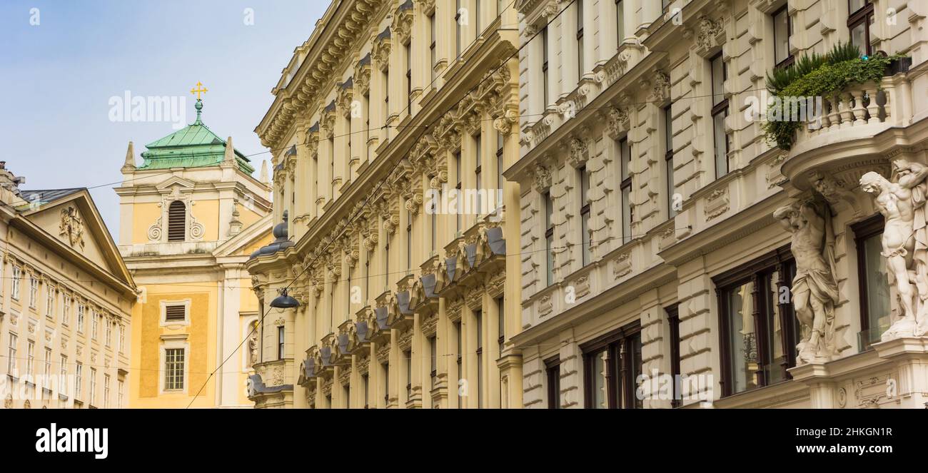 Panorama of baroque architecture in the historic center of Vienna, Austria Stock Photo