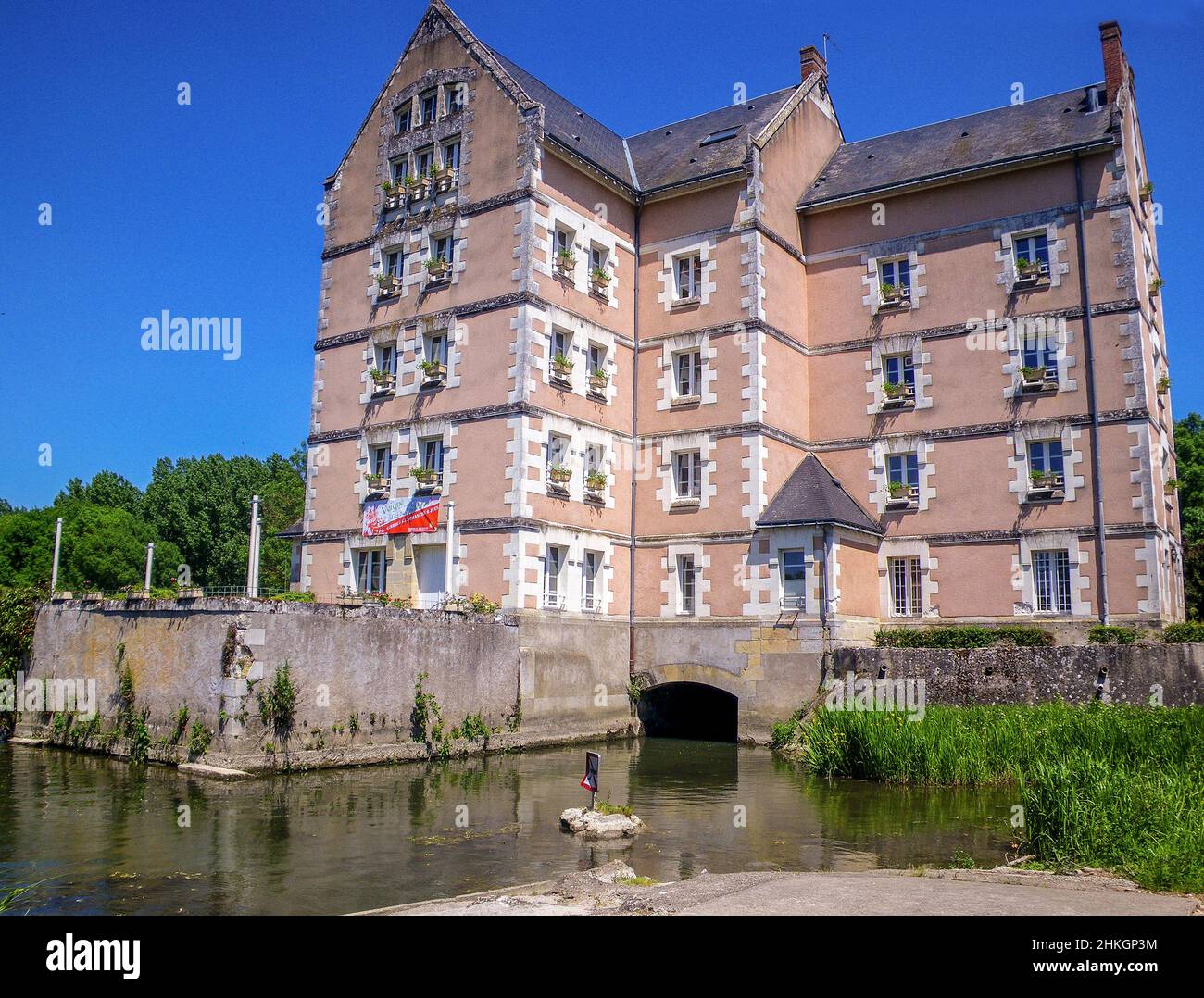Old Mill  at Veigne on River l'Indre Stock Photo