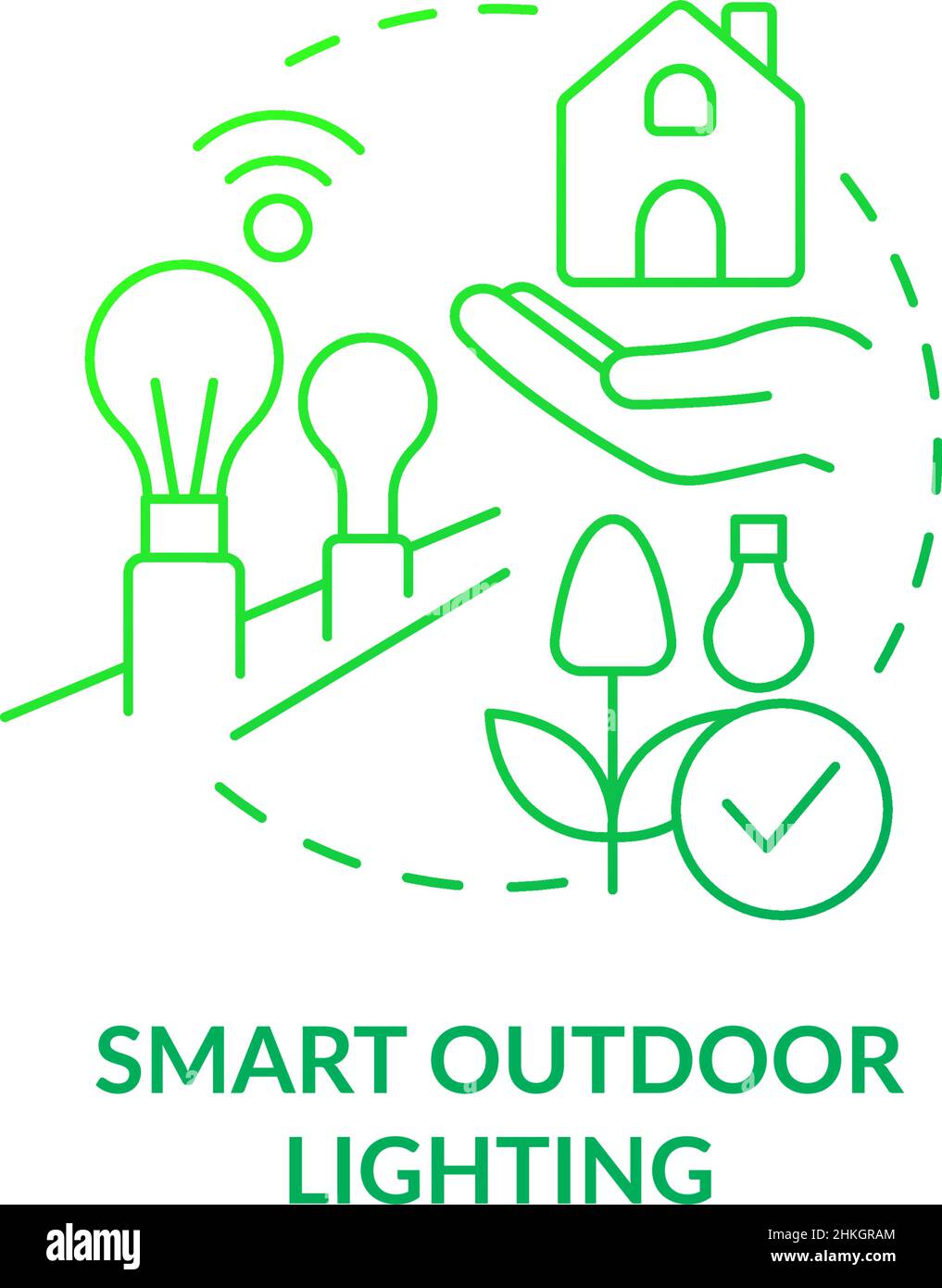 Smart outdoor lighting green gradient concept icon Stock Vector Image ...