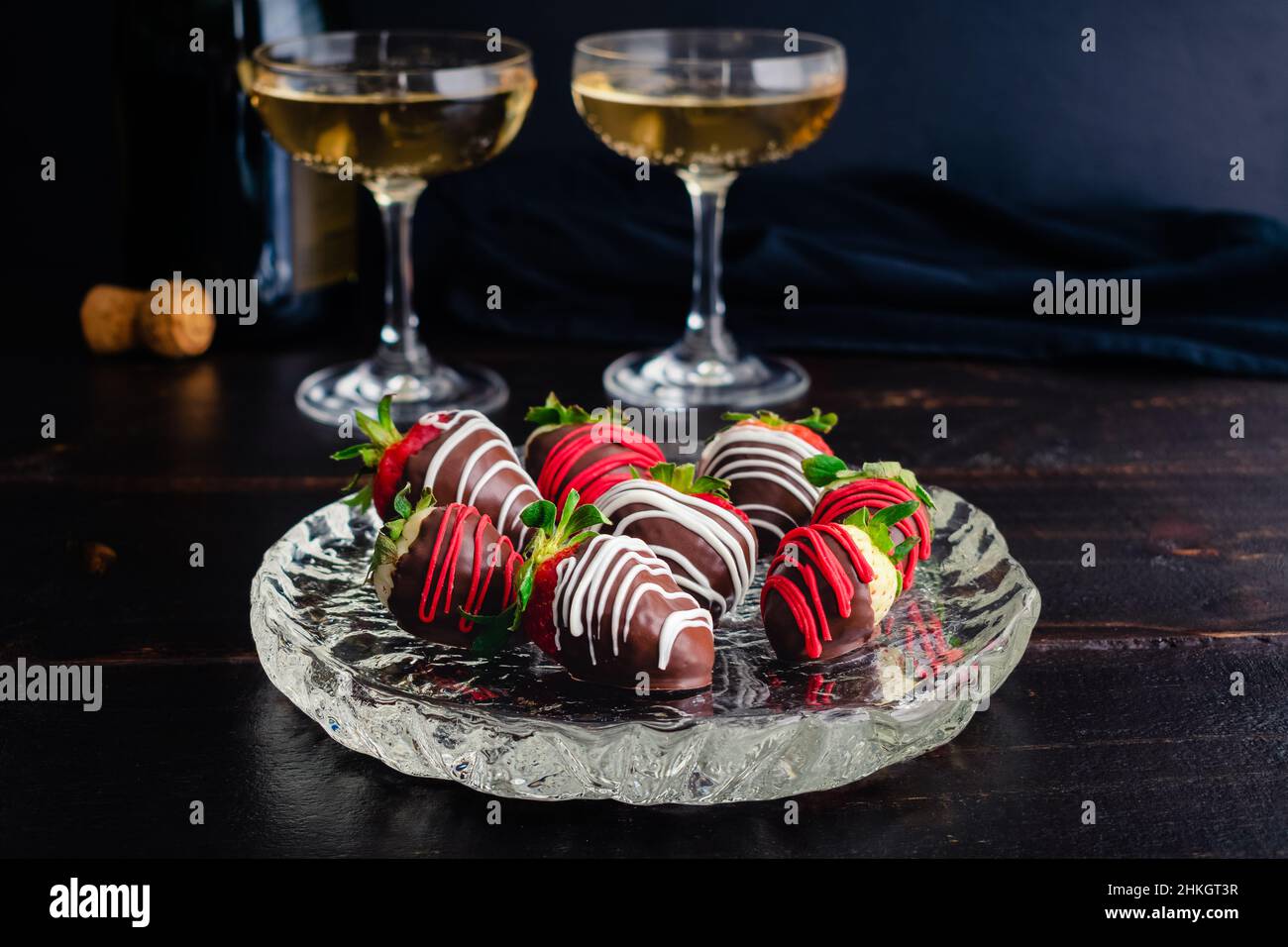 Chocolate Covered Strawberries and Pineberries with Champagne: Candied