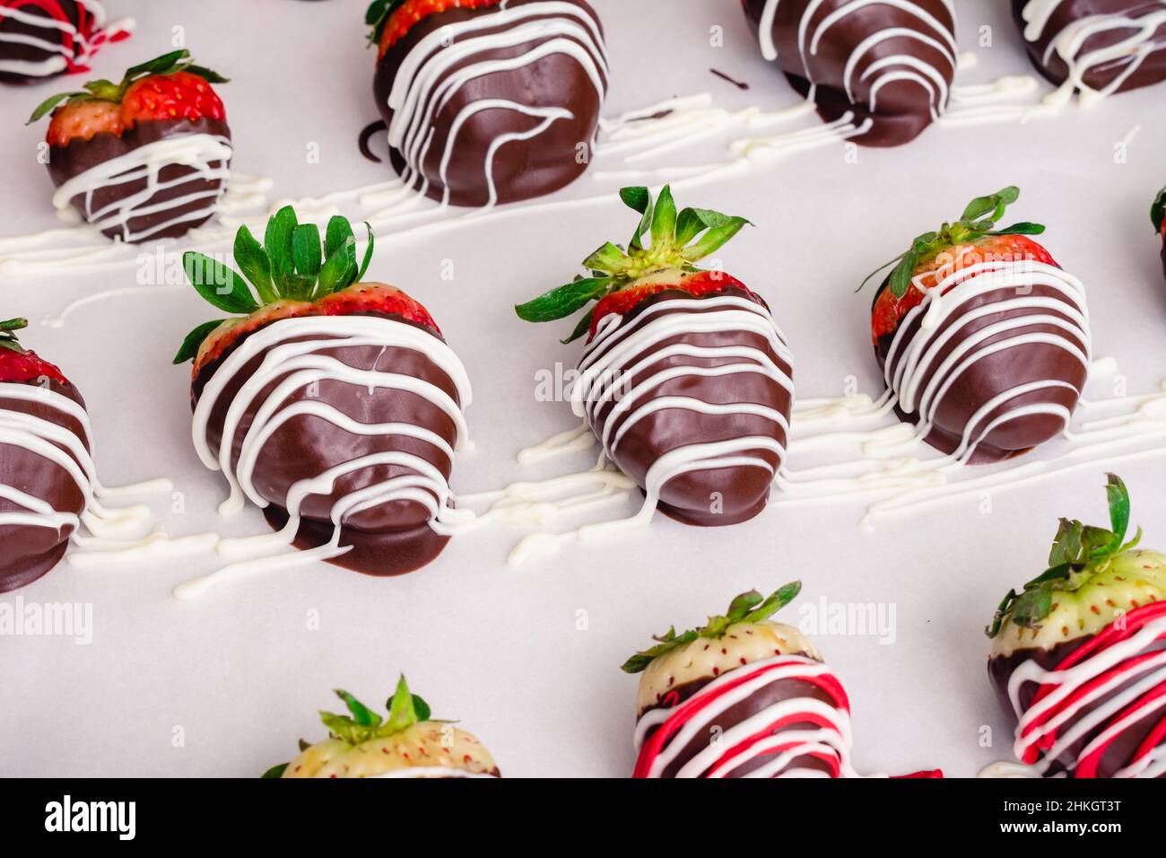 Making Chocolate Covered Strawberries and Pineberries Freshly made