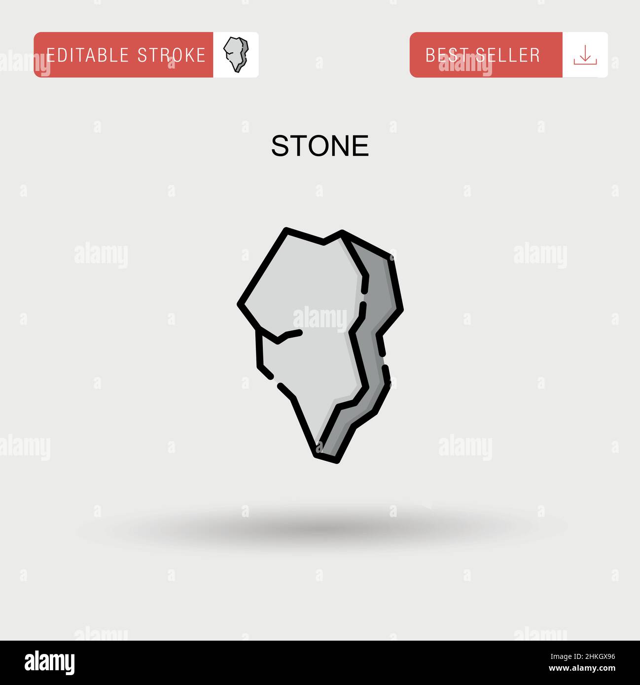 Stone Simple vector icon. Stock Vector
