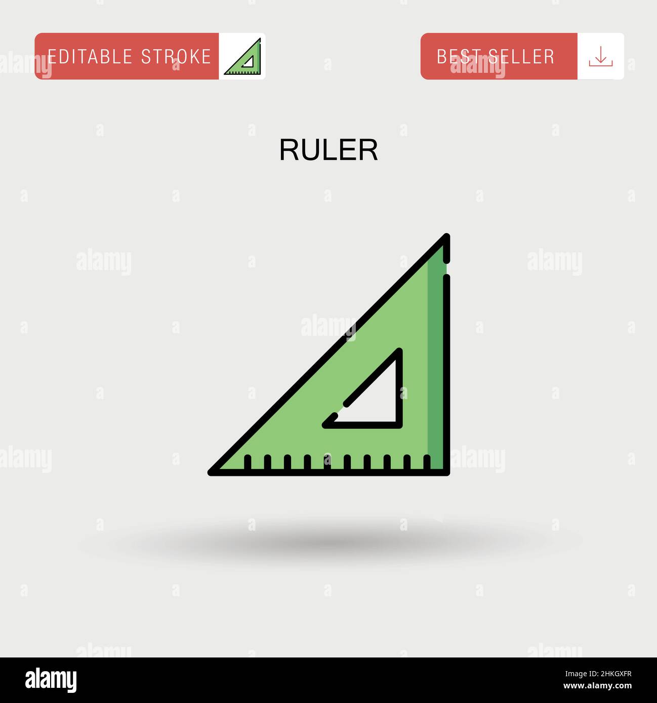 Ruler Simple vector icon. Stock Vector