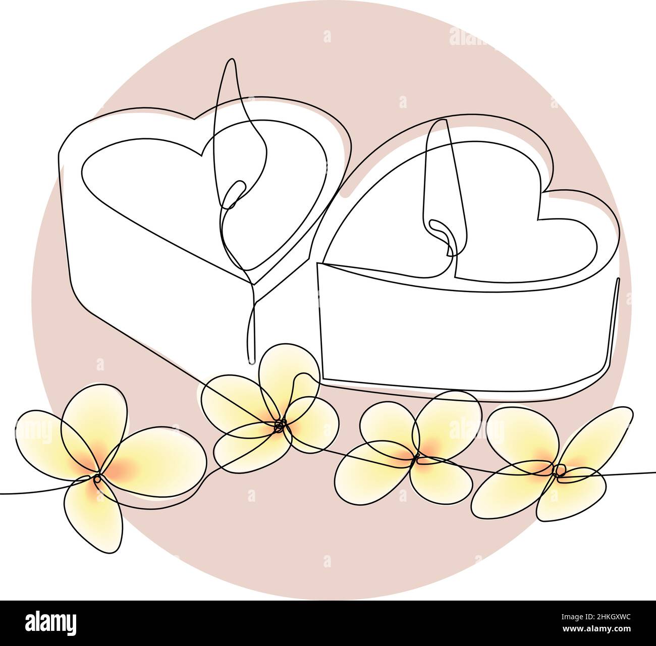 Romantic atmosphere candles with a flowers Stock Vector