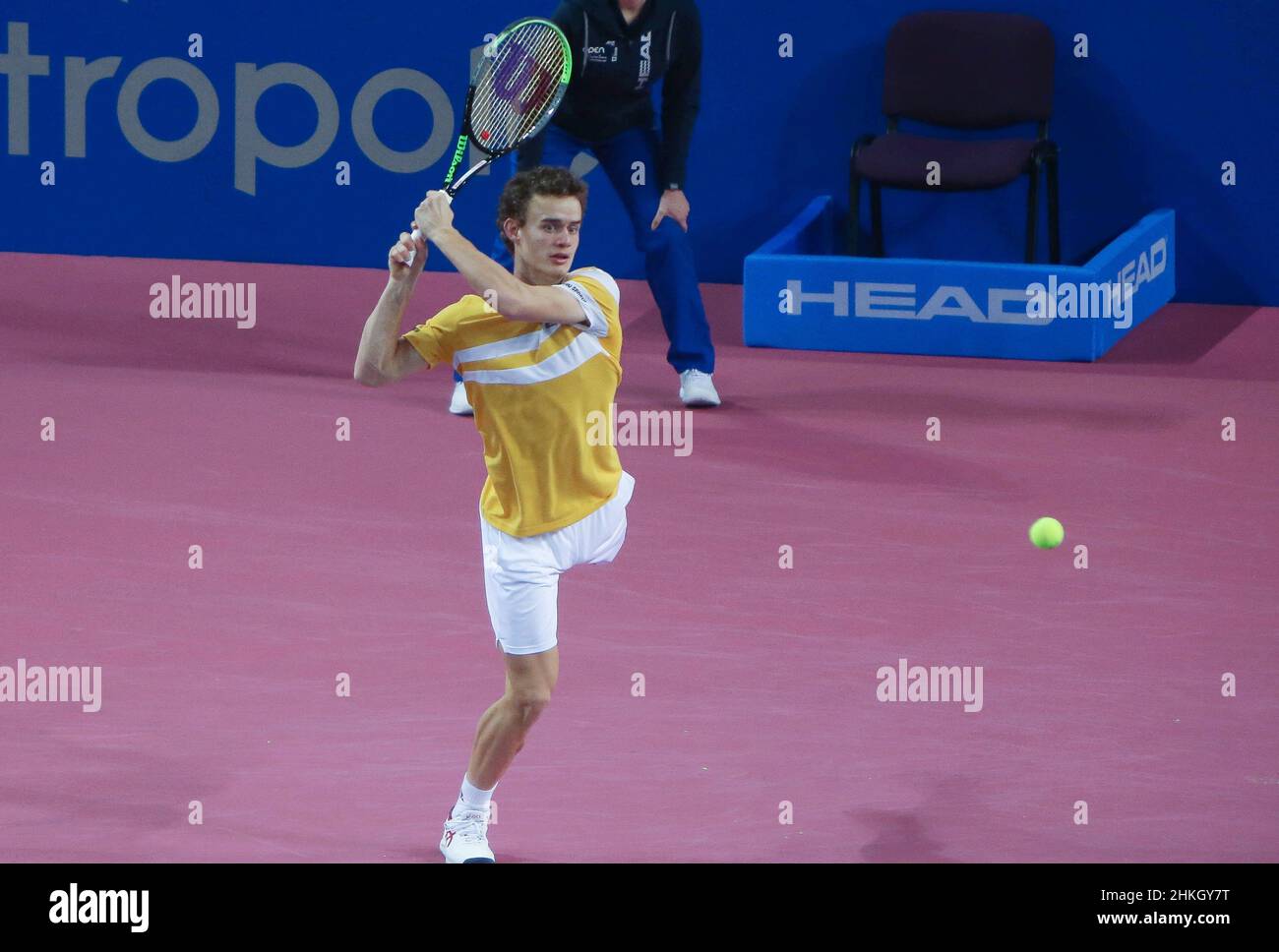 Luca Van Assche of France during the doubles quarter-finals at Open Sud de,  France. , . at Sud de France Arena in Montpellier, France - Photo: Laurent  Lairys/DPPI/LiveMedia Credit: Independent Photo Agency/Alamy