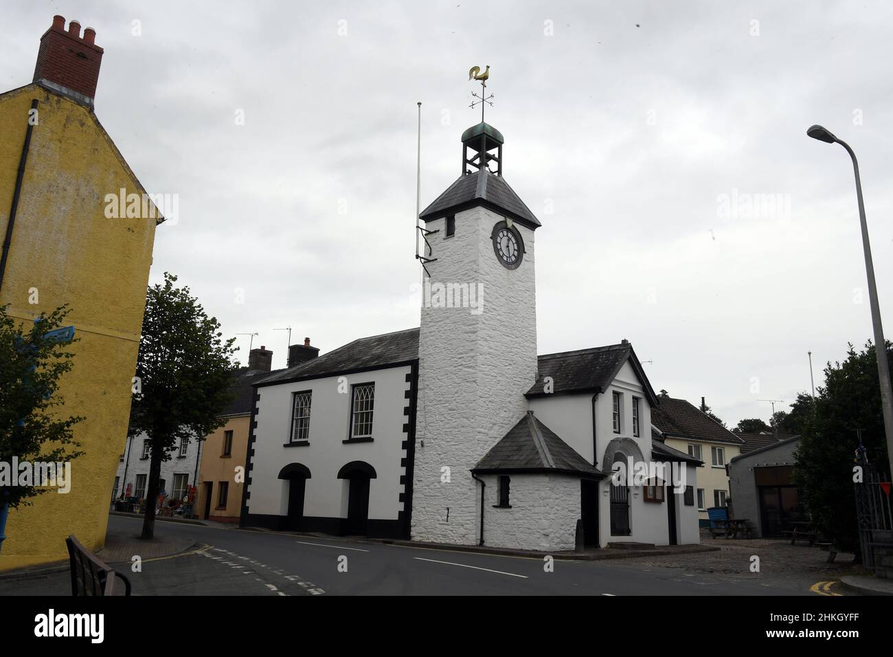 The picturesque village of Laugharn, Carmarthenshire. The village is known the world over due to it's connection with the writer and poet Dylan Thomas Stock Photo