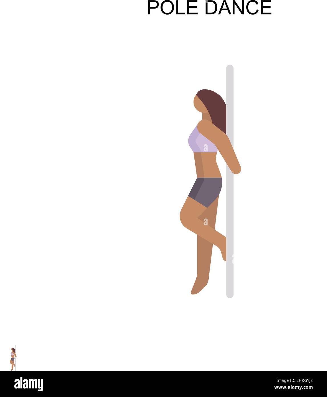 Pole dance Simple vector icon. Illustration symbol design template for web mobile UI element. Stock Vector