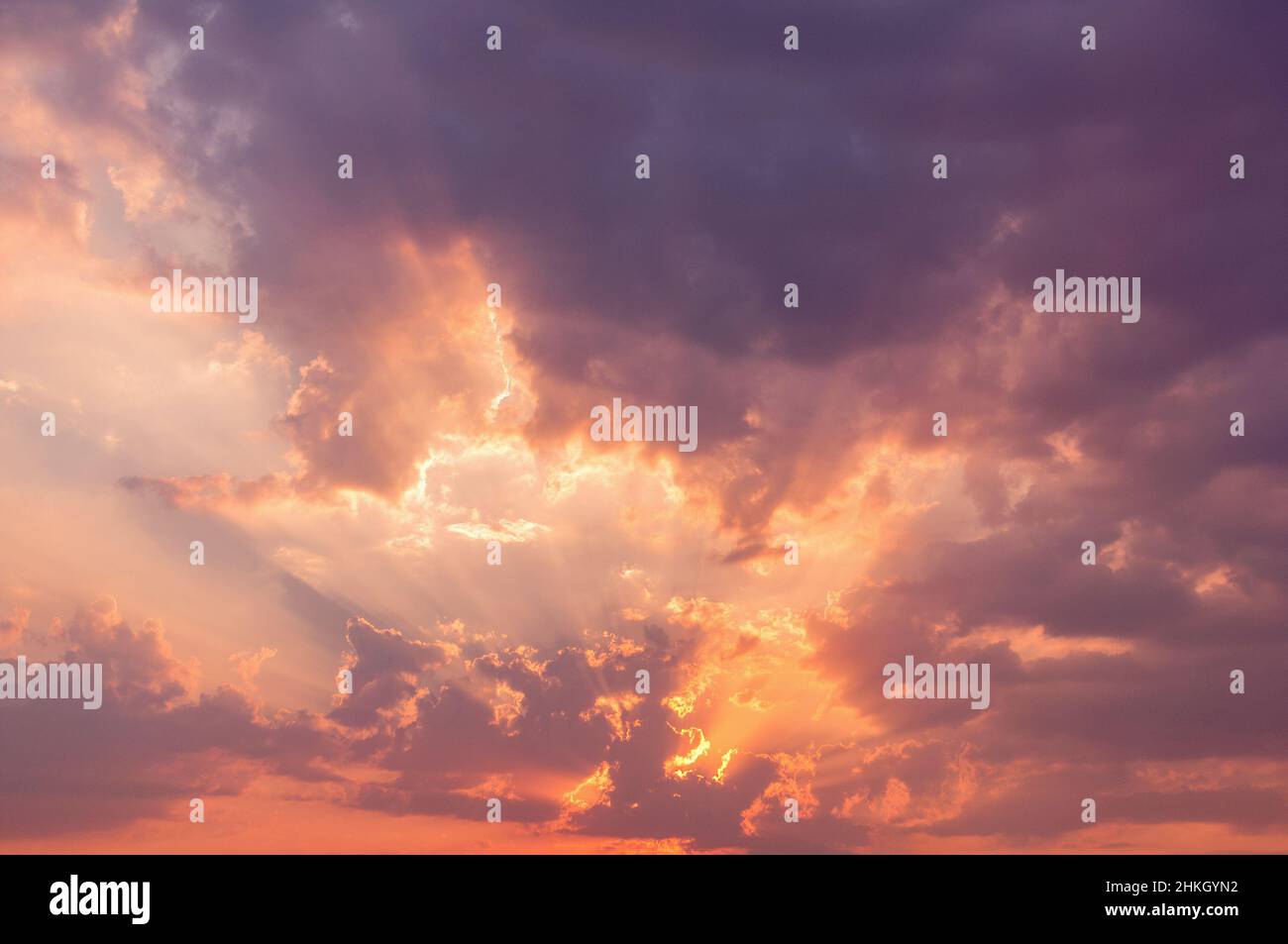 Amazing cloudscape on the sky at sunset time after rain Stock Photo - Alamy