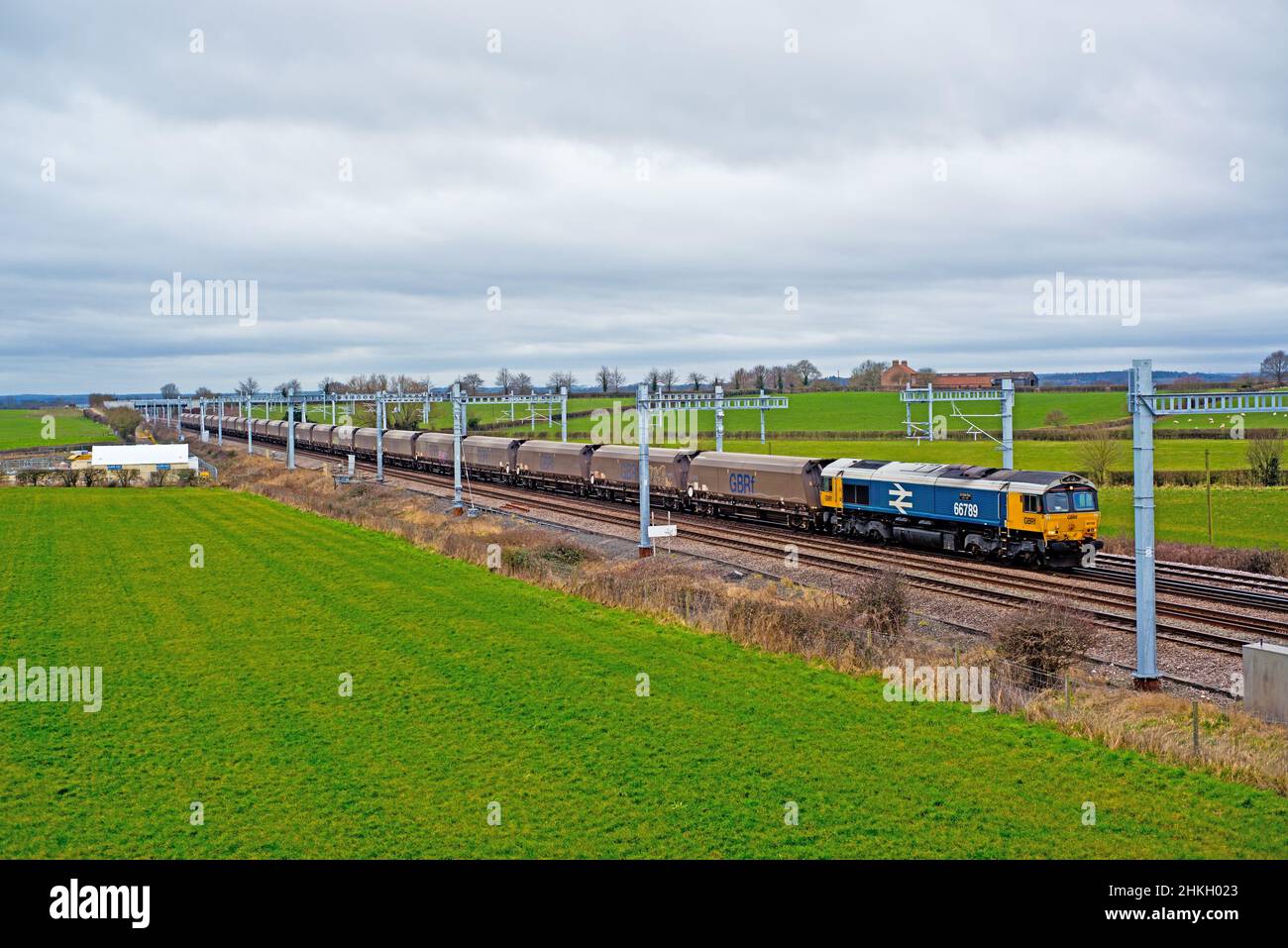 Class 66789 British Rail in British Rail Blue Livery on Freight at