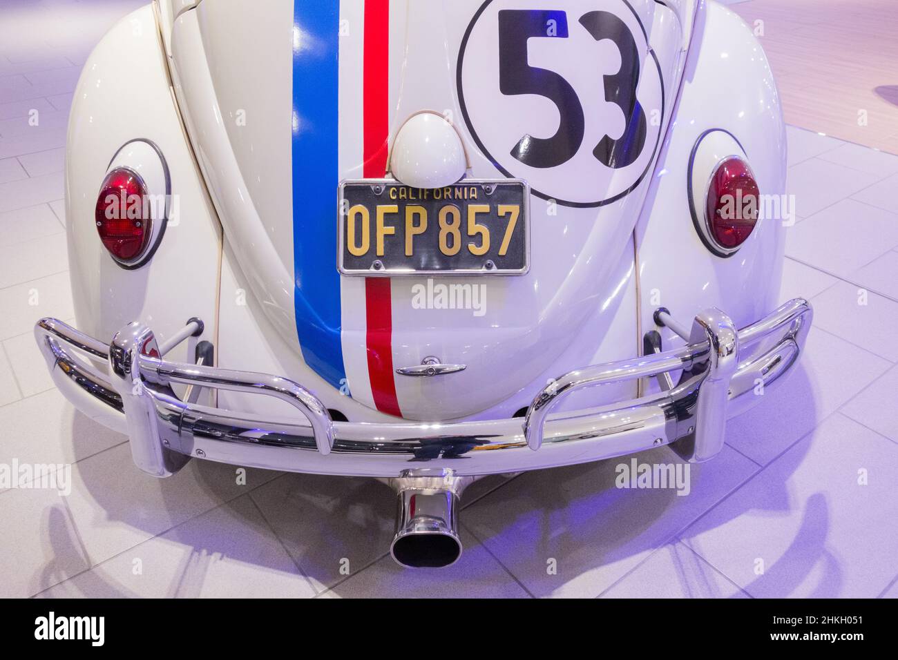 Herbie The Love Bug OFP 857 license plate and car as seen on the 1963
