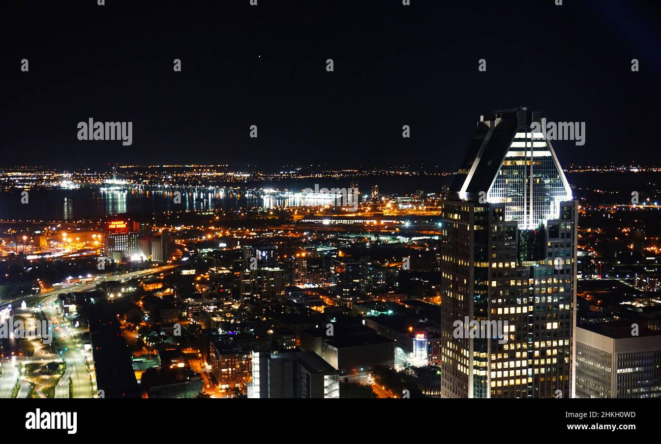 Montreal City Lights Stock Photo Alamy