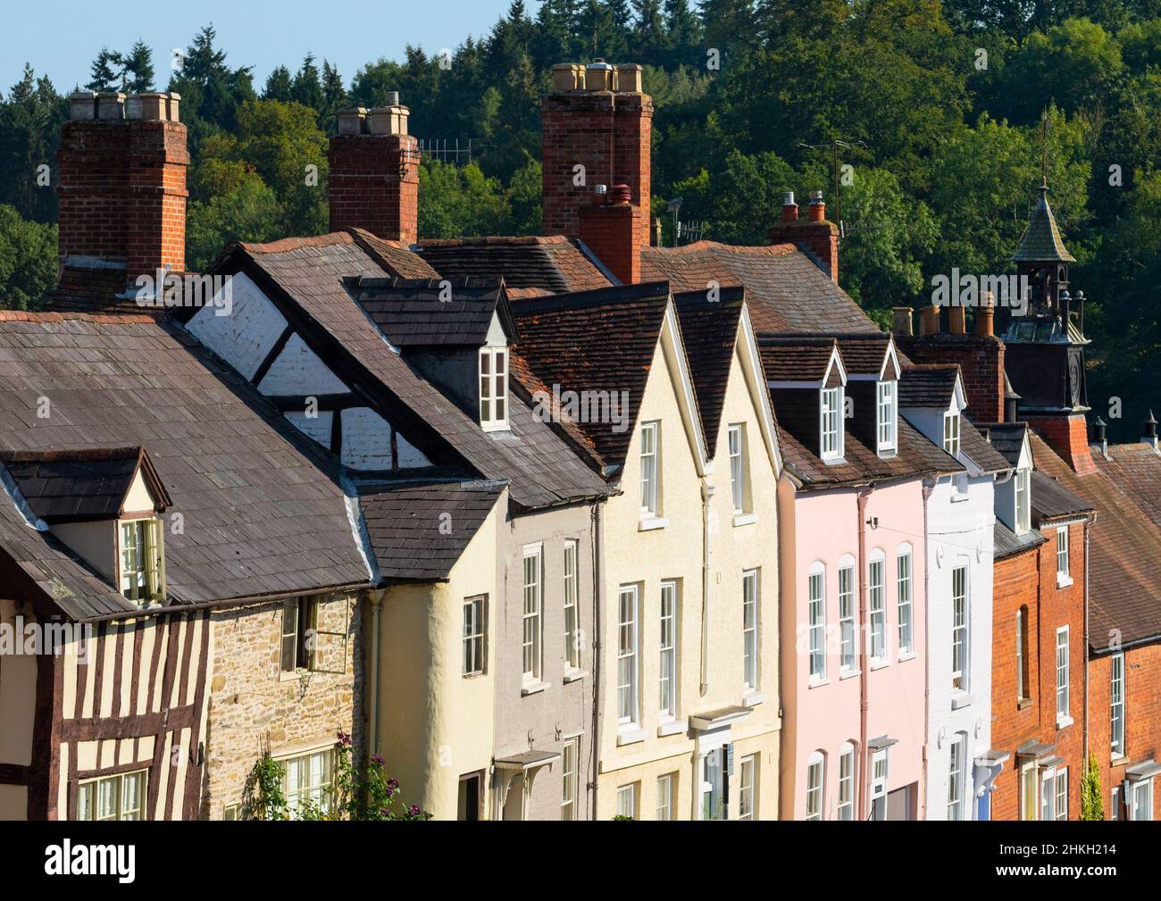 Houses in Mill Street, Ludlow, Shropshire. Stock Photo