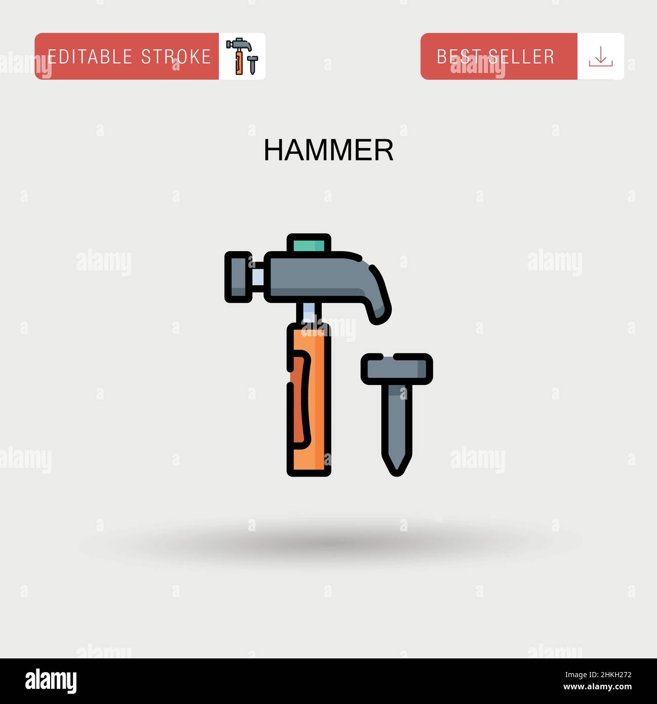 Hammer Simple vector icon Stock Vector Image & Art - Alamy