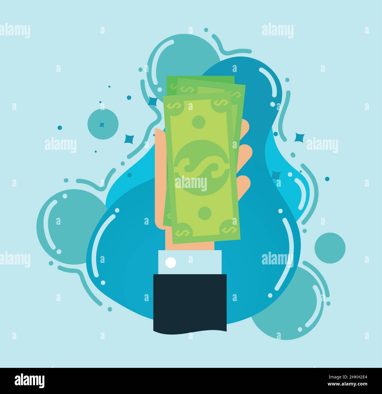 hand with bill dollar Stock Vector Image & Art - Alamy
