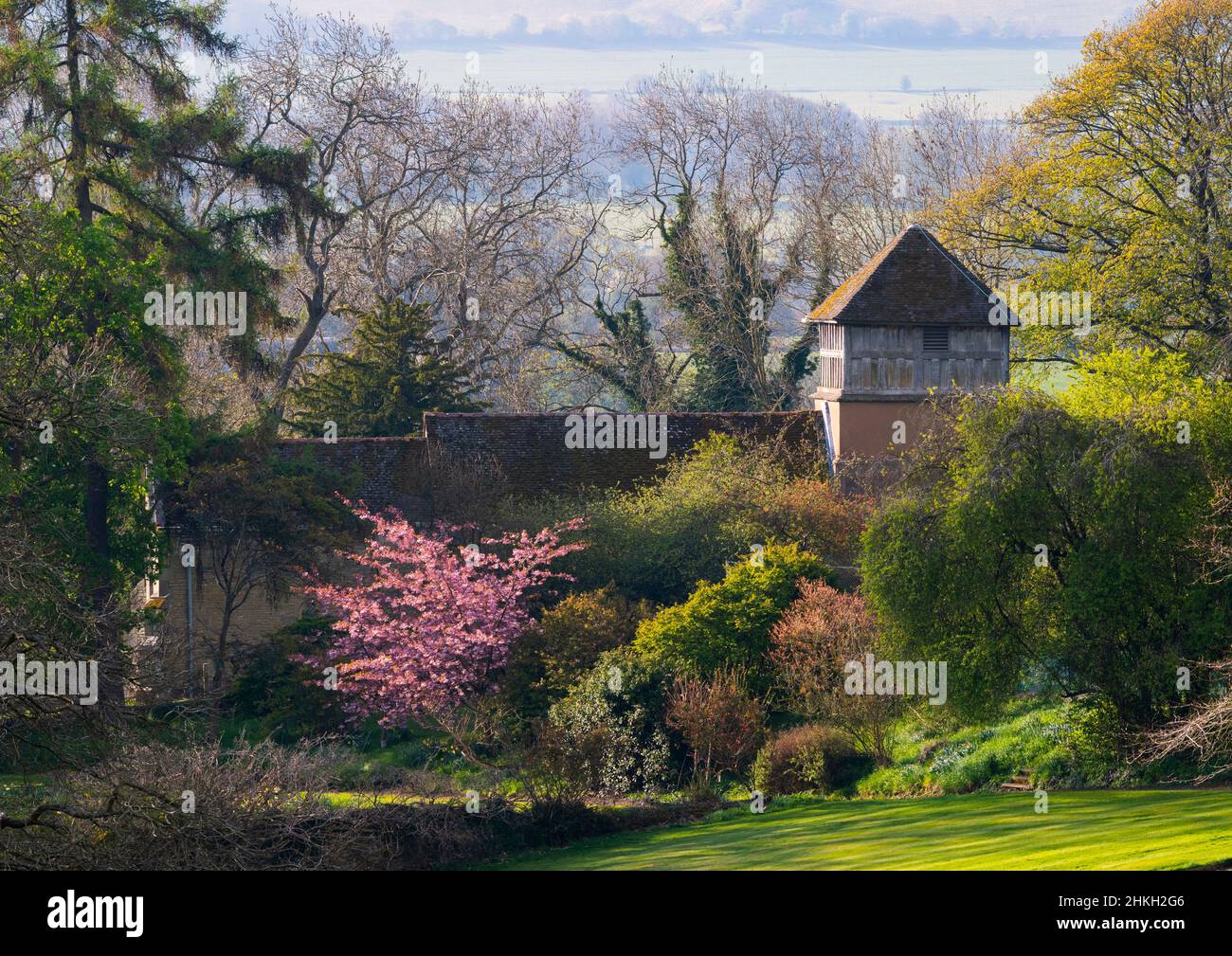 Springtime at St James' Church, near Much Wenlock, Shropshire. Stock Photo