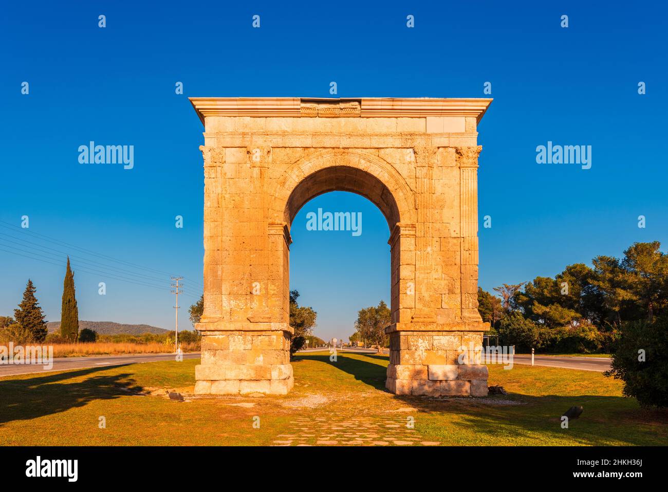 Arc de Bera Triumphal Arch in Catalonia Spain Stock Photo