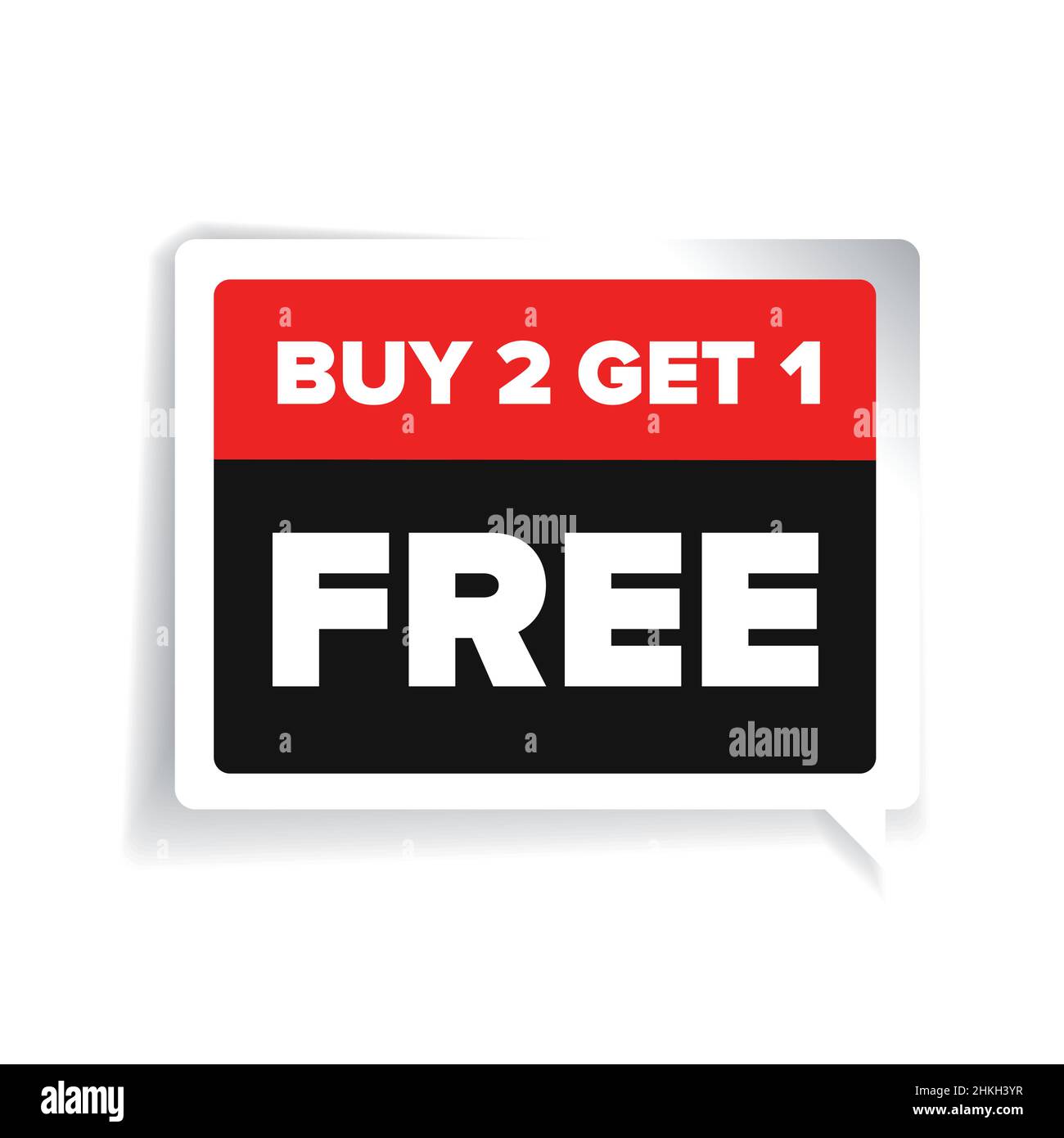 Buy two get one free, promotional sale sticker Stock Vector