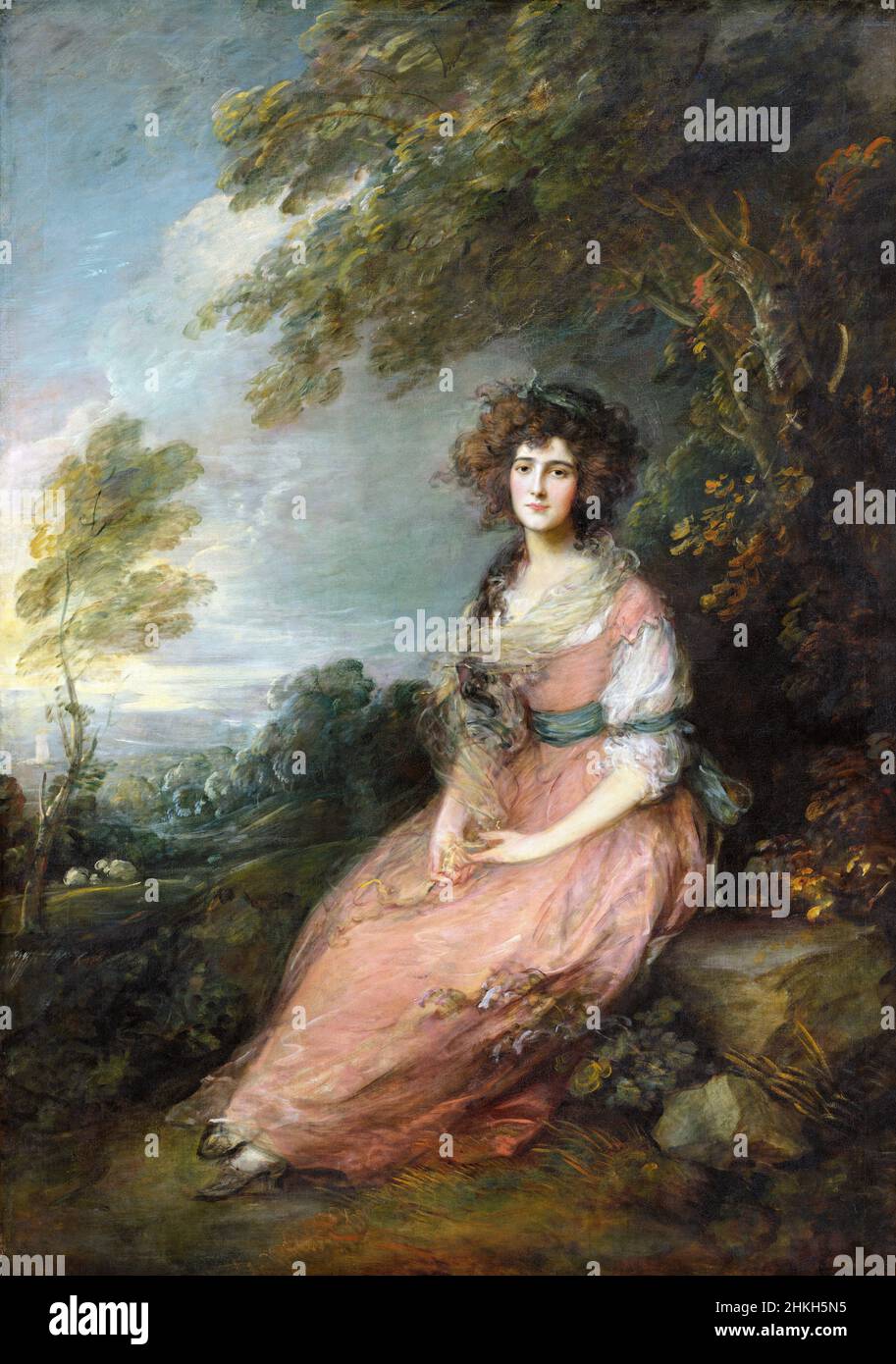 Mrs. Richard Brinsley Sheridan by Thomas Gainsborough (1727-1788), oil on canvas, c. 1785-87 Stock Photo