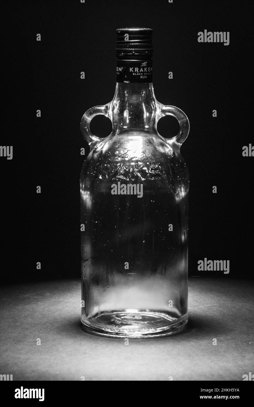Glass bottles, Light and Dark field Stock Photo Alamy