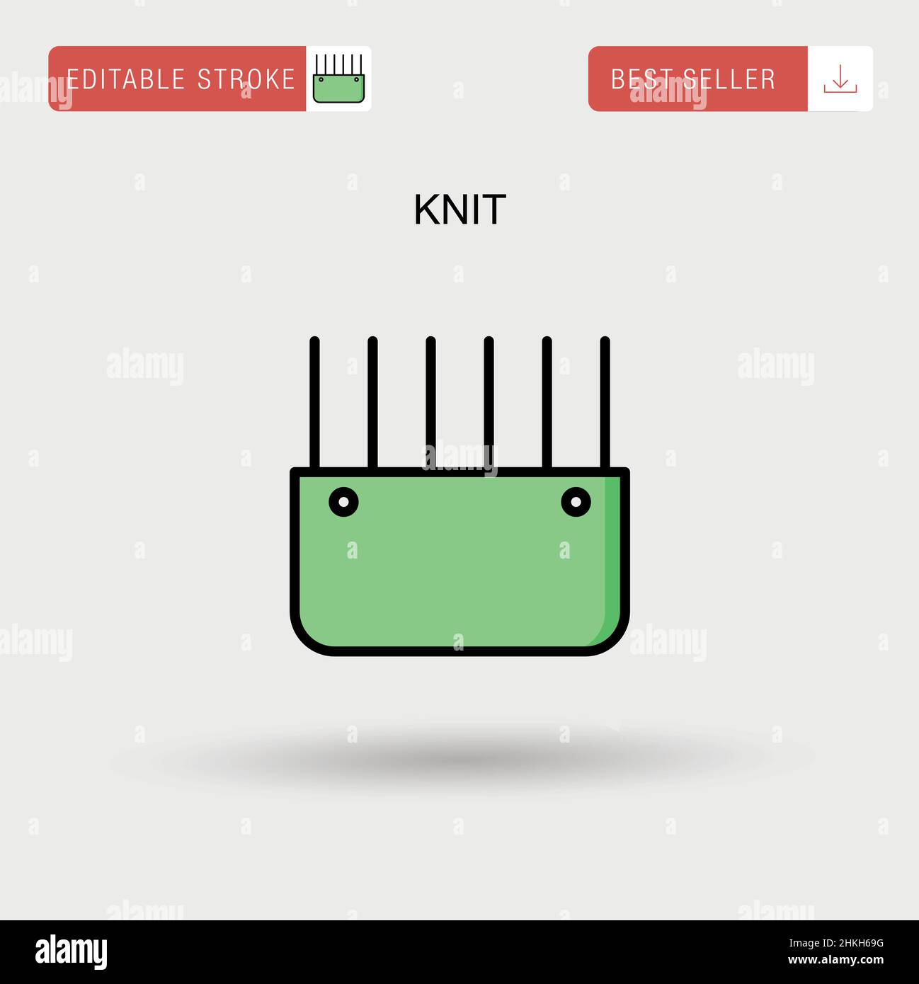 Knit Simple vector icon. Stock Vector