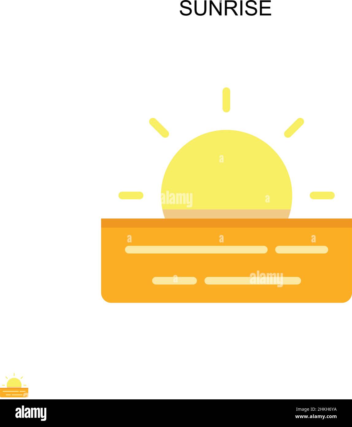 Sunrise Simple vector icon. Illustration symbol design template for web mobile UI element. Stock Vector