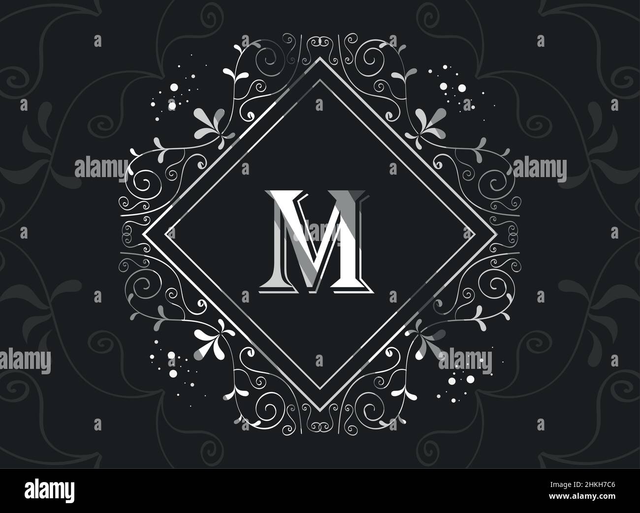 silver monogram with letter m Stock Vector Image & Art - Alamy