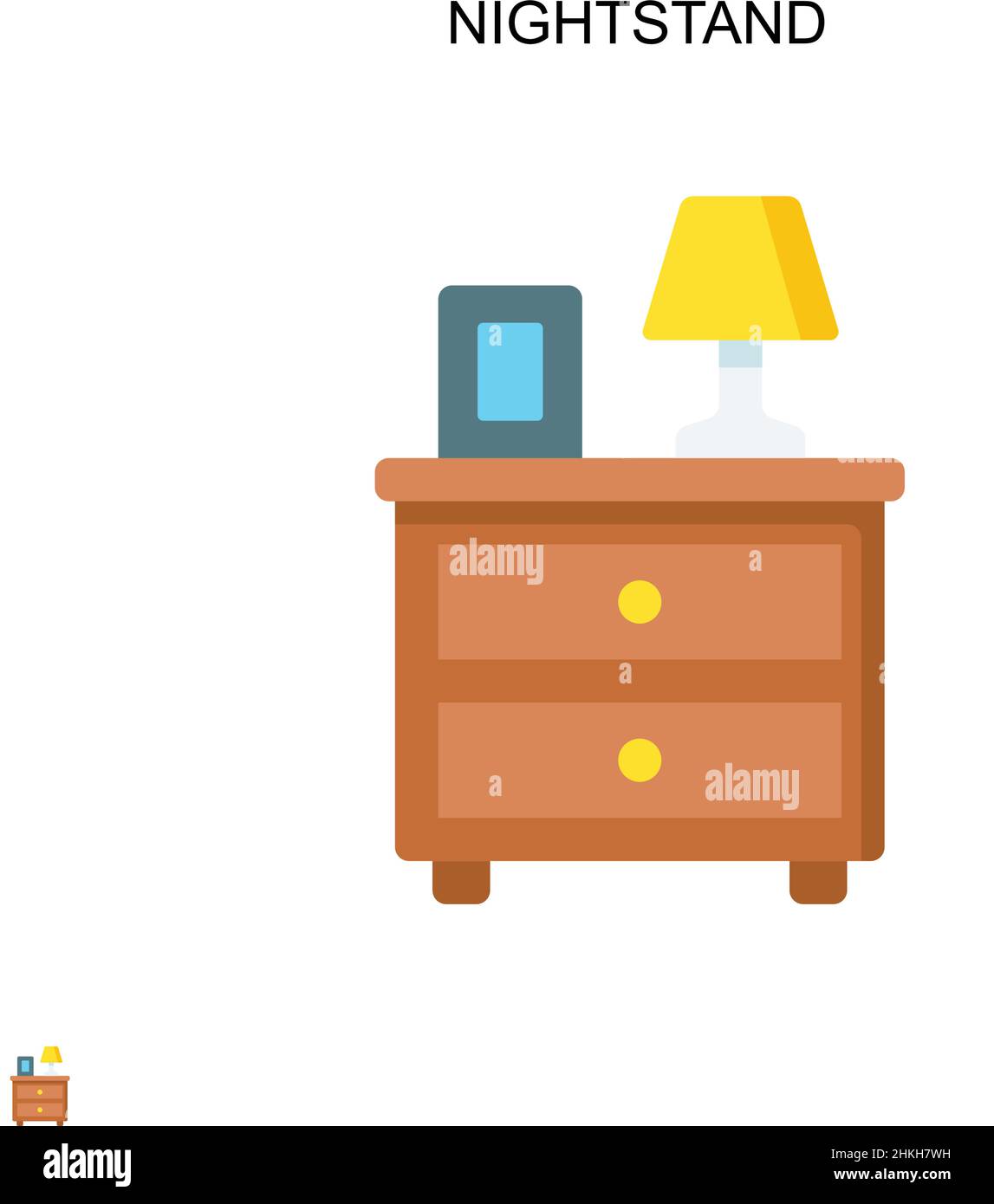 Nightstand Simple vector icon. Illustration symbol design template for web mobile UI element. Stock Vector