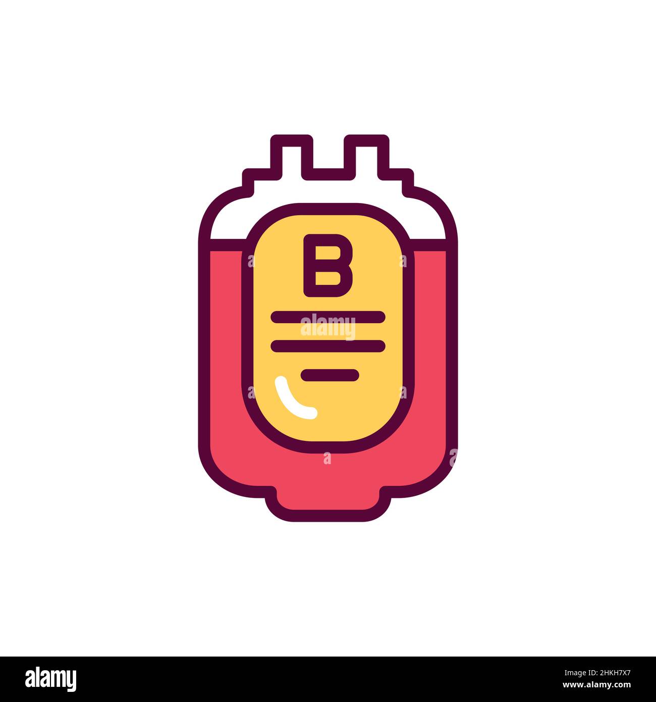 Donor blood type B color line icon. Isolated vector element. Outline ...