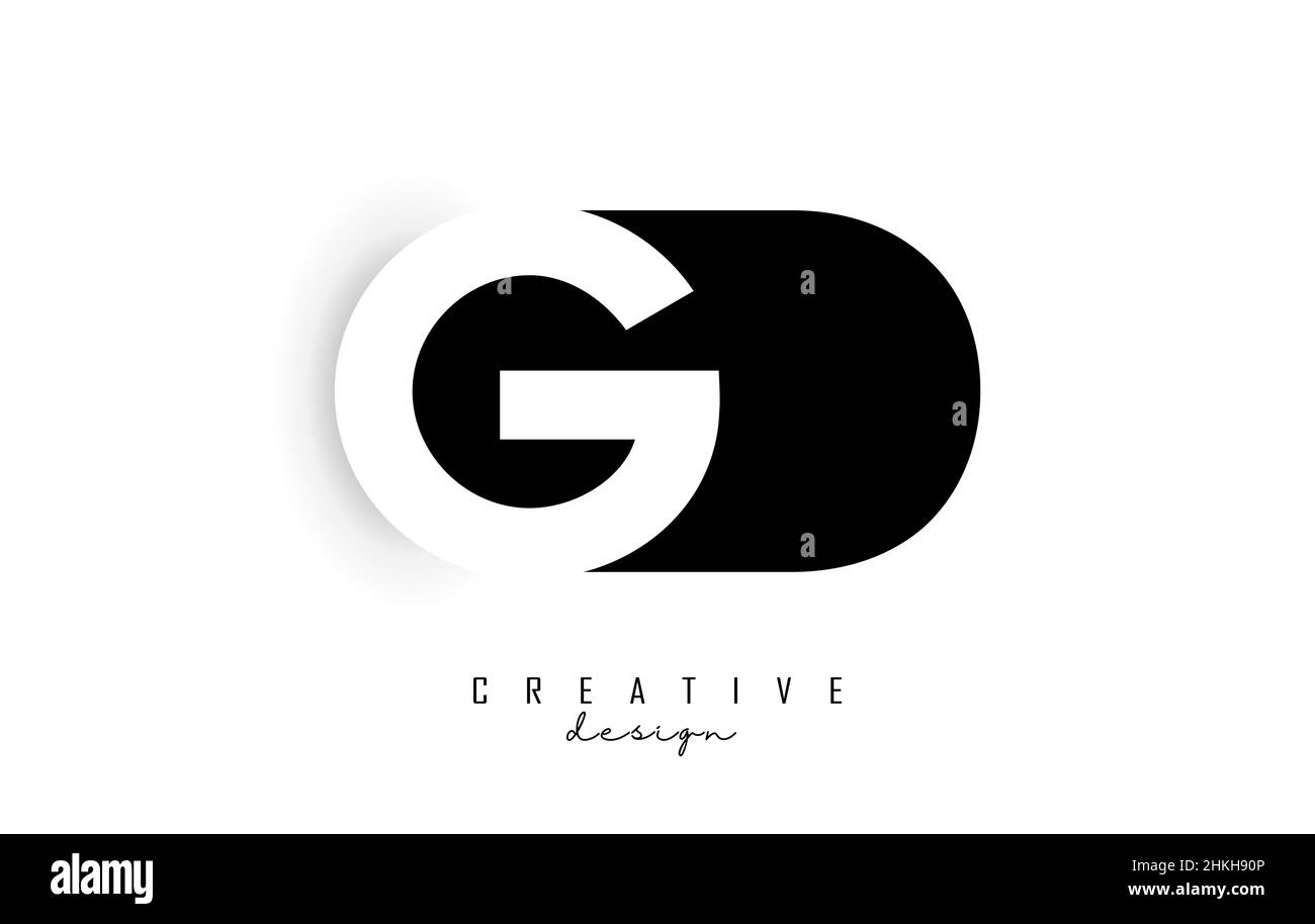 GD letters Logo with negative space design. Letter with geometric ...