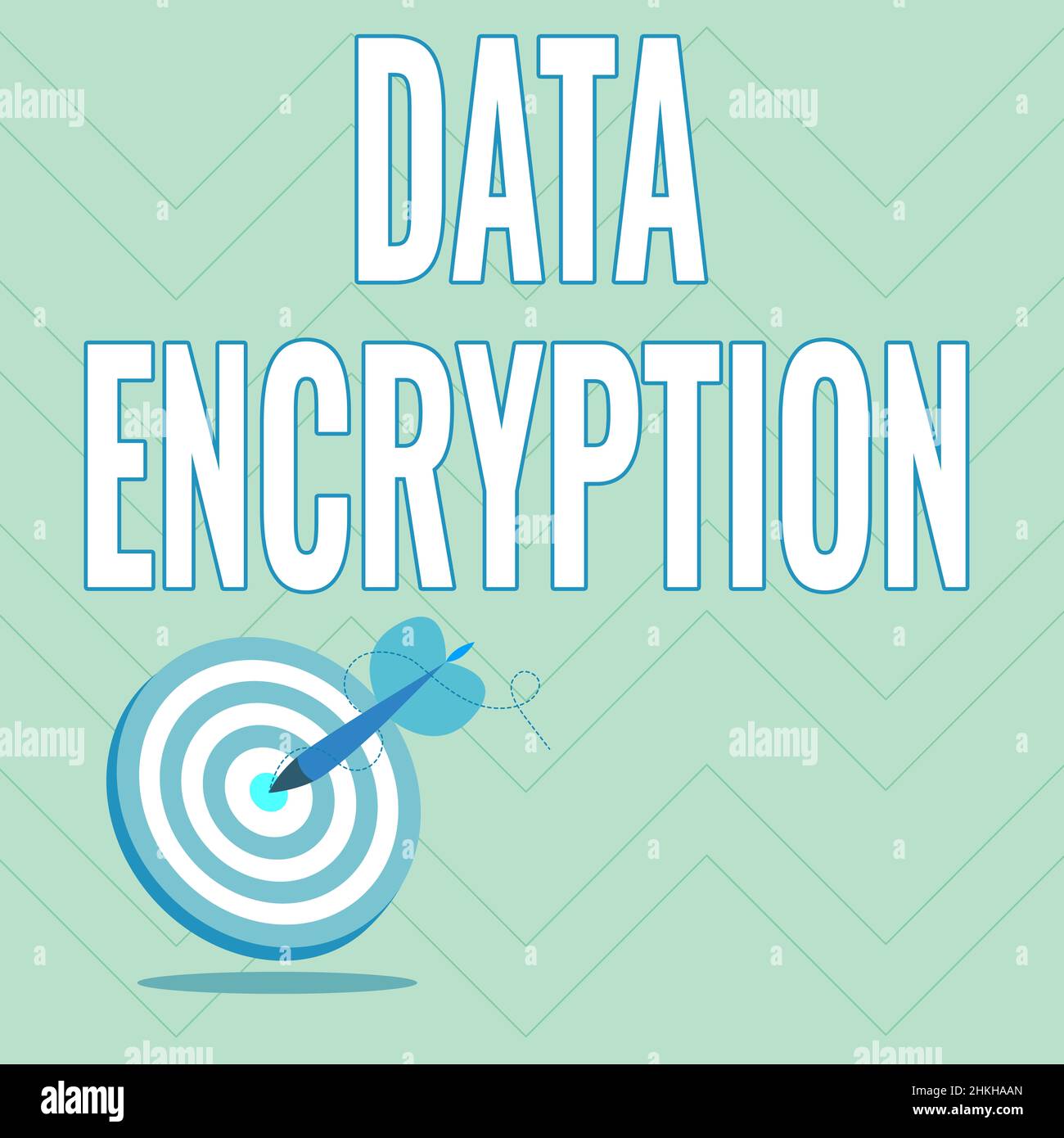 Conceptual caption Data Encryption. Word for Symmetrickey algorithm for the encrypting electronic data Presenting Message Hitting Target Concept Stock Photo