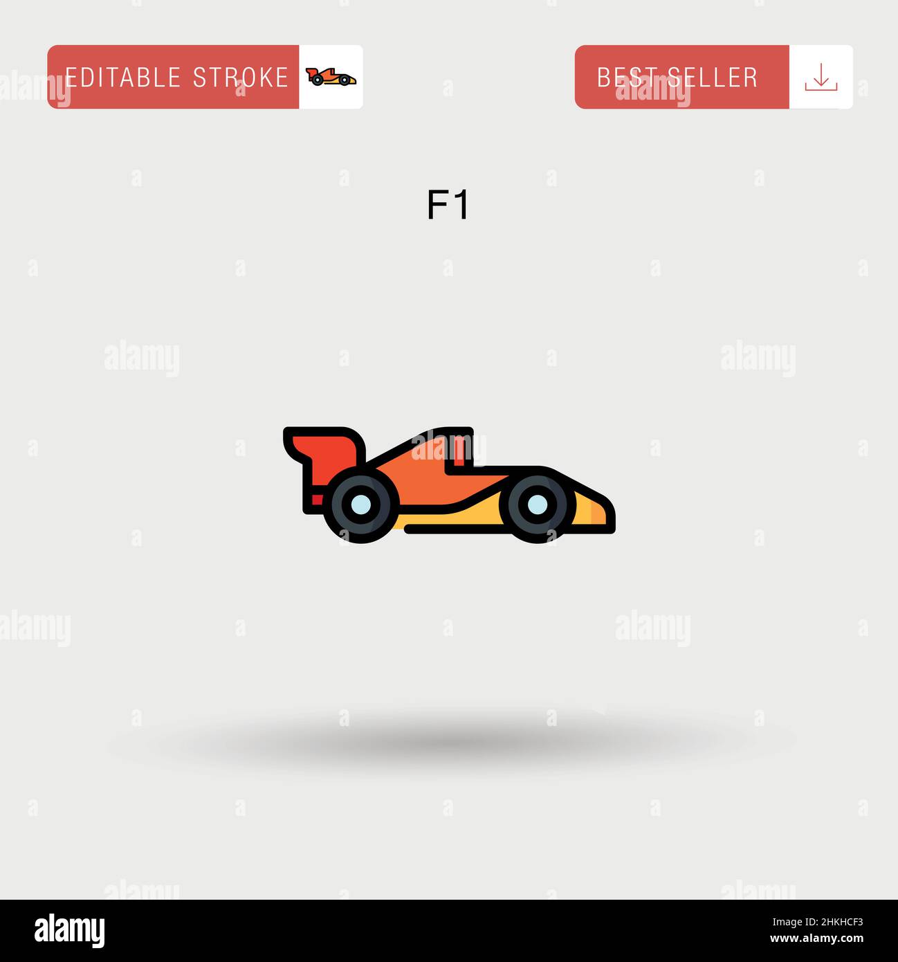 F1 Simple vector icon. Stock Vector