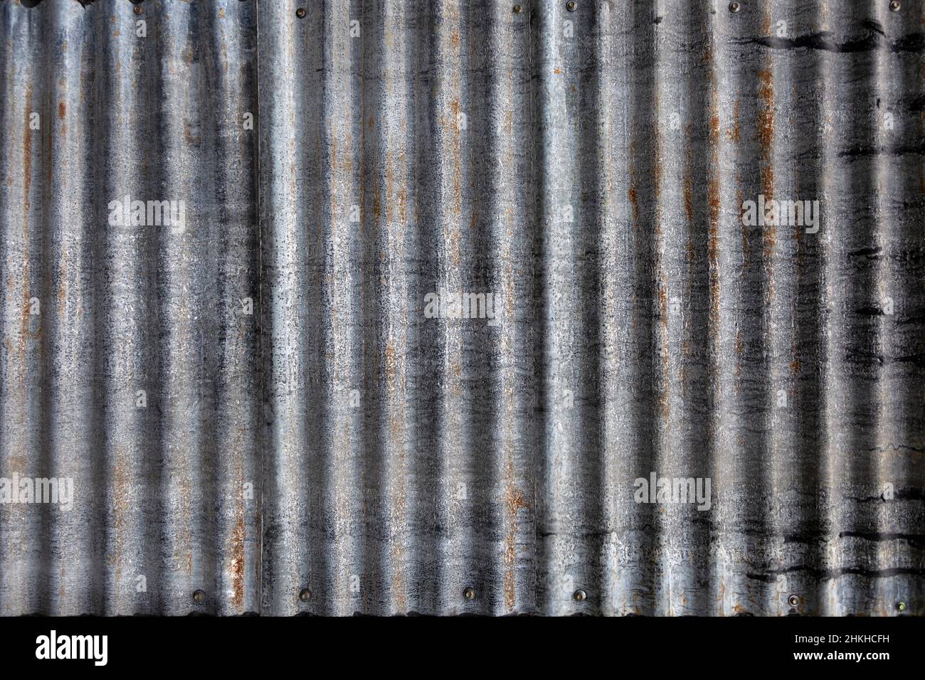 texture old zinc metal roof top or wall for metal sheet pattern. Stock Photo