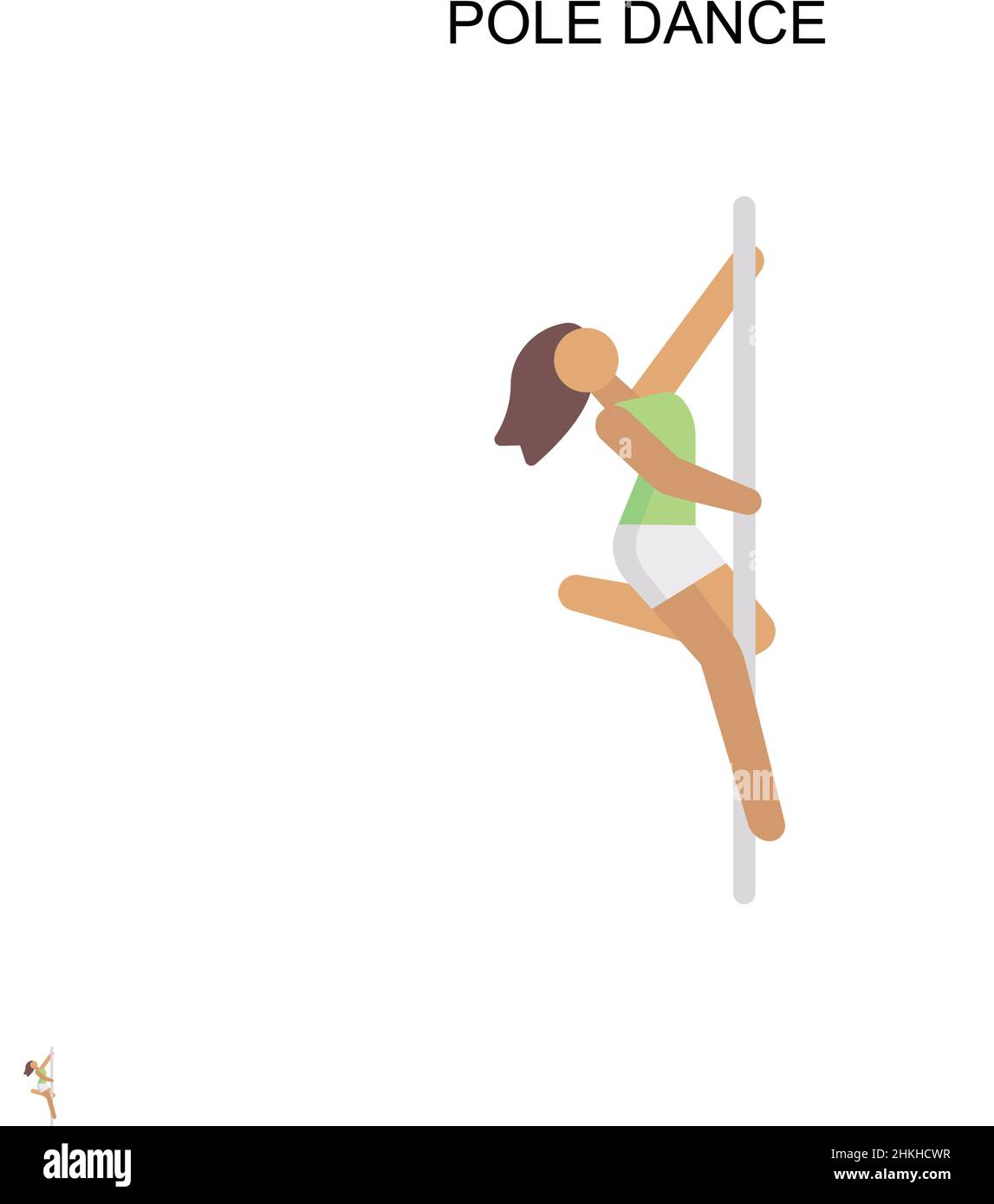 Pole dance Simple vector icon. Illustration symbol design template for web mobile UI element. Stock Vector