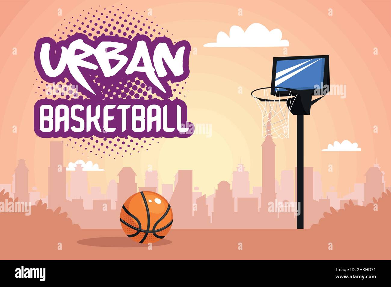 urban basketball lettering with basket Stock Vector Image & Art Alamy