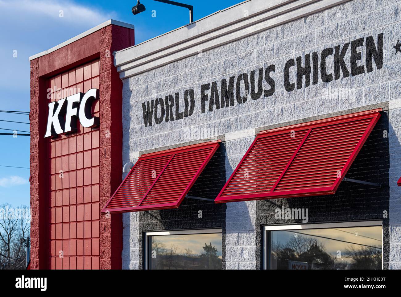 KFC fried chicken fast food restaurant in Mountain View, Arkansas. (USA) Stock Photo